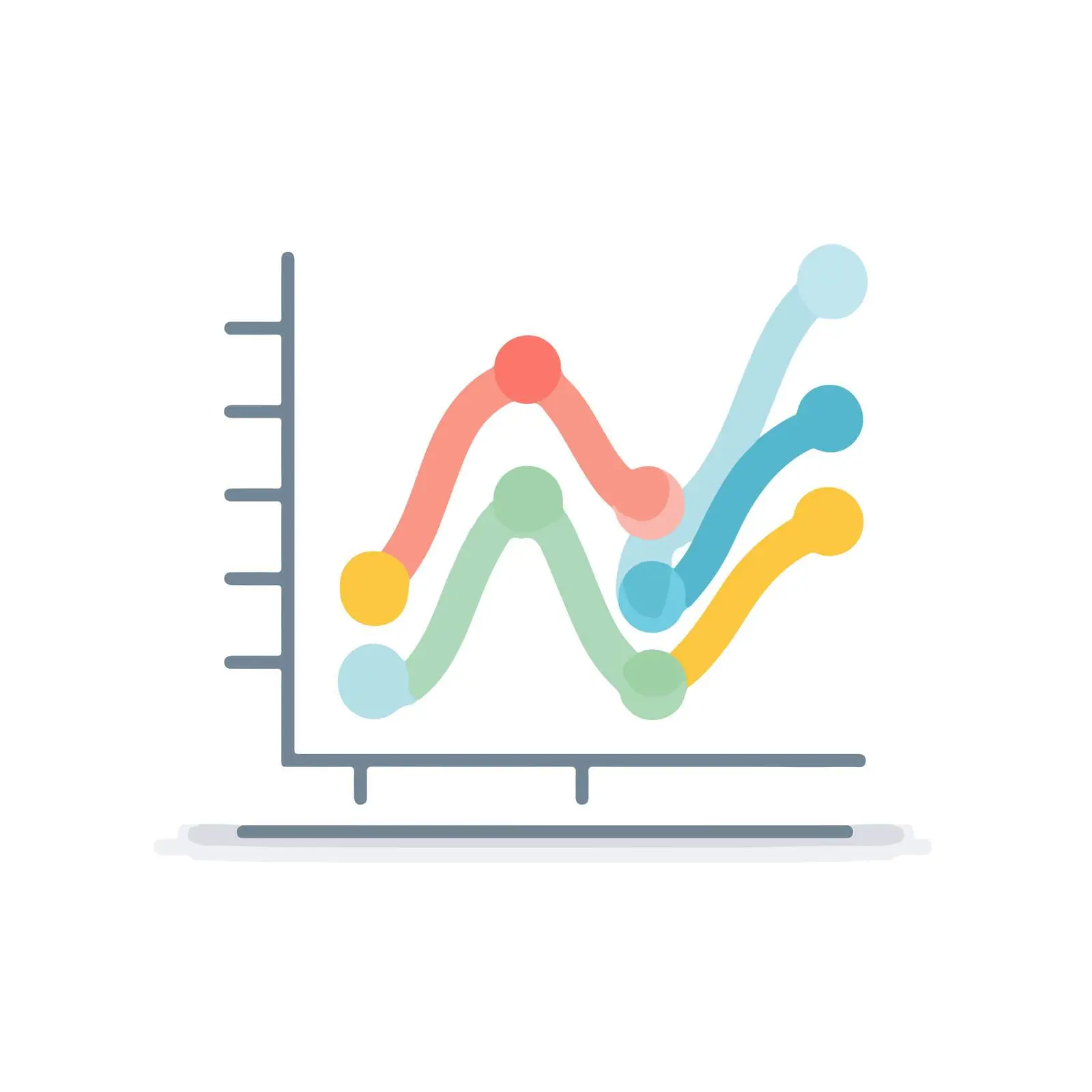 Elegant 2D Line Chart Icon — free download from Dotvec