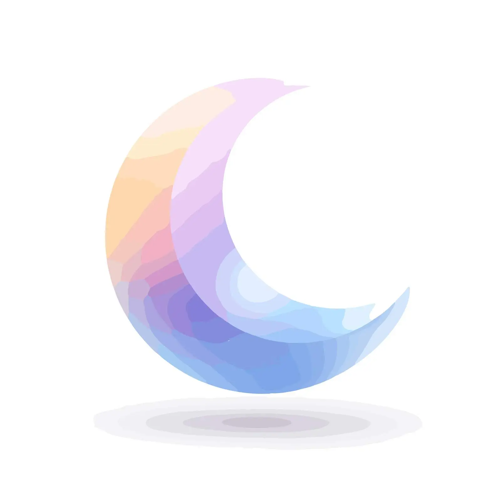 Minimalist 3D Moon Icon — free download from Dotvec
