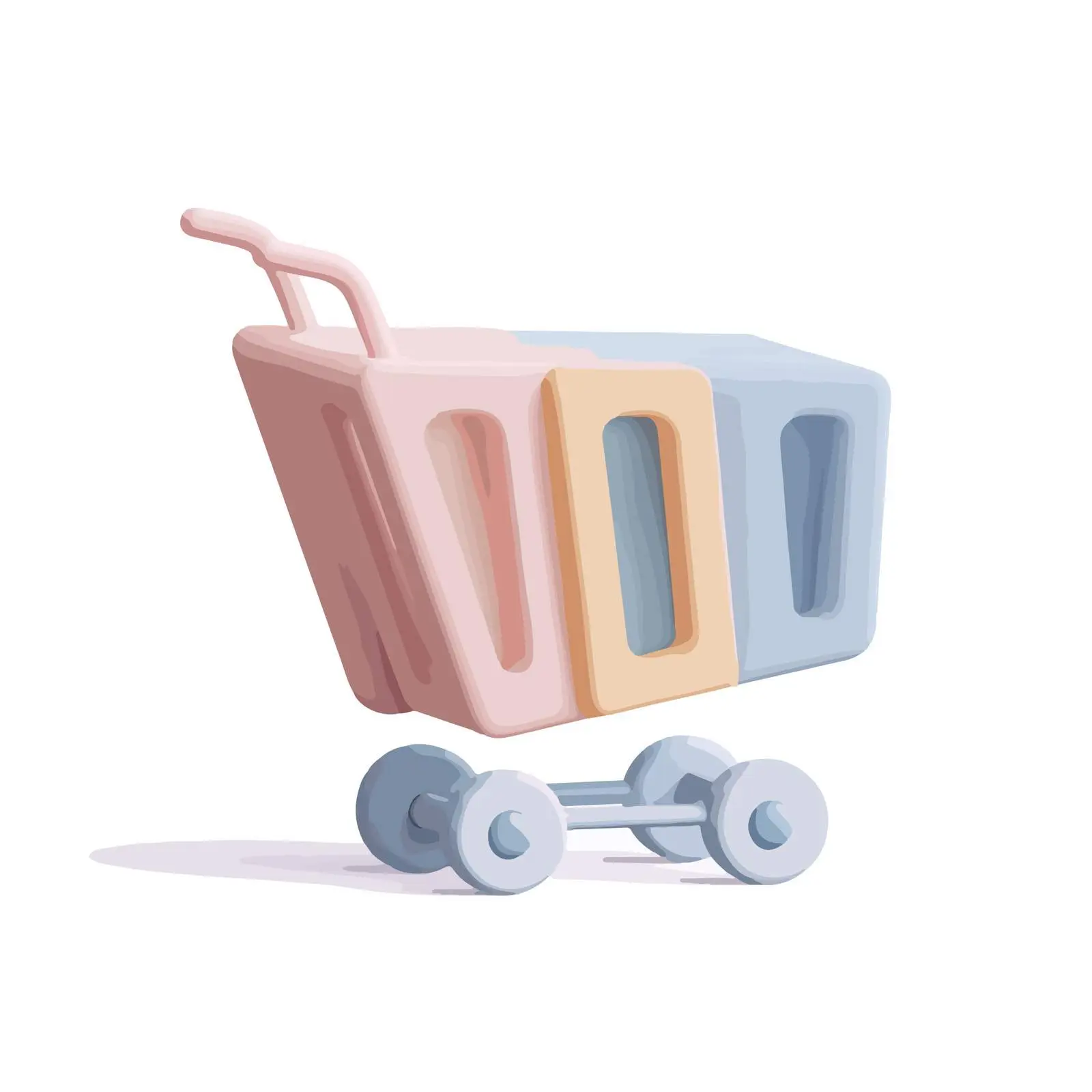 Minimalist 3D Shopping Cart Icon — free download from Dotvec