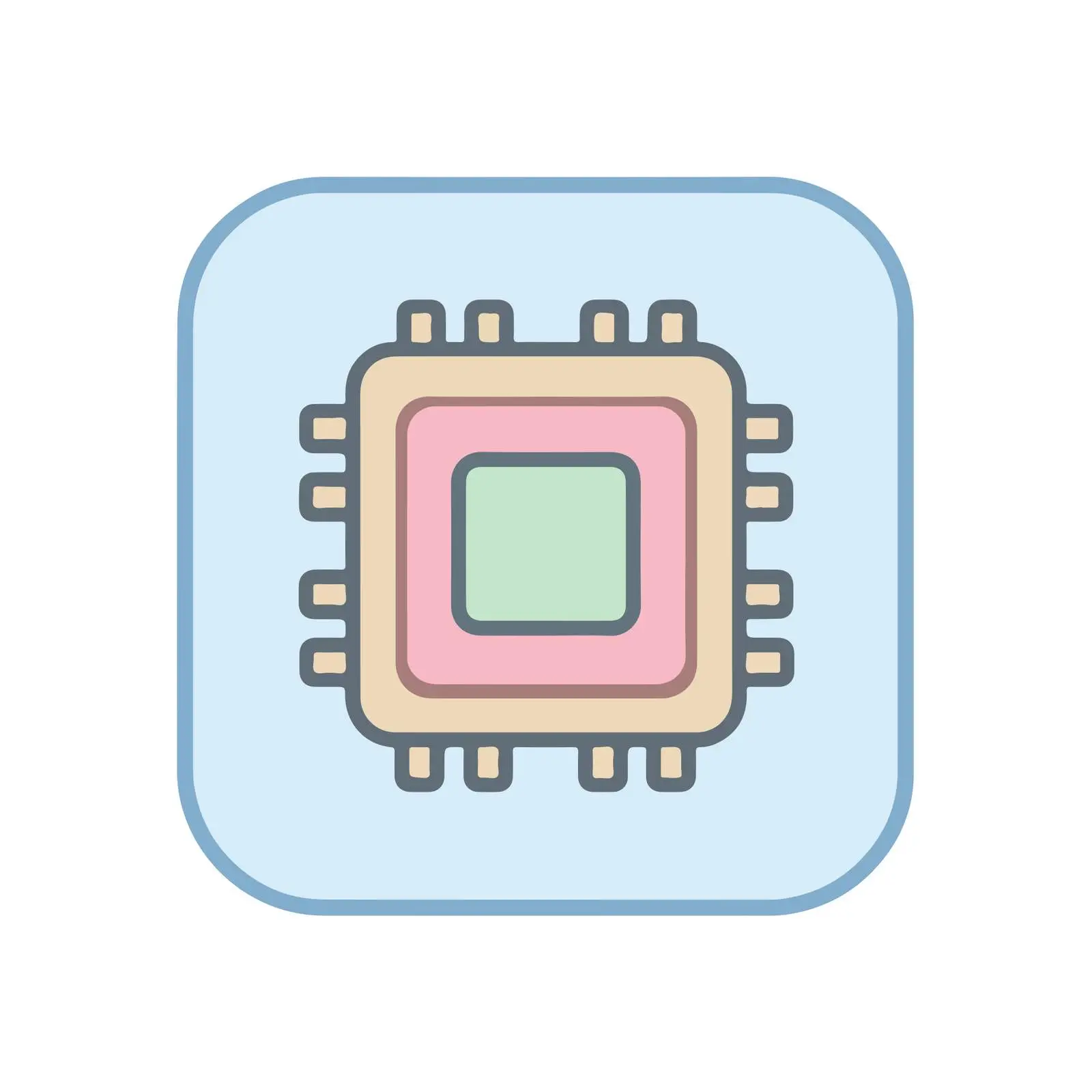 Clean CPU Chip Icon — free download from Dotvec