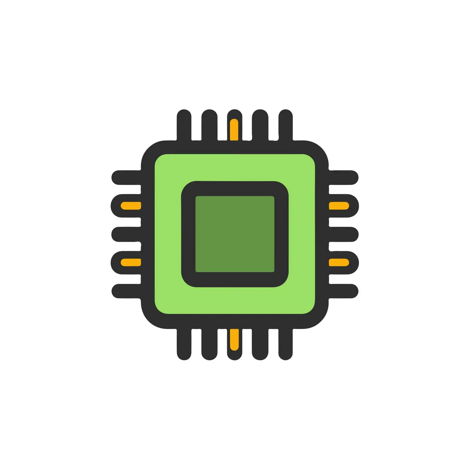 CPU Chip Flat Icon — free download from Dotvec