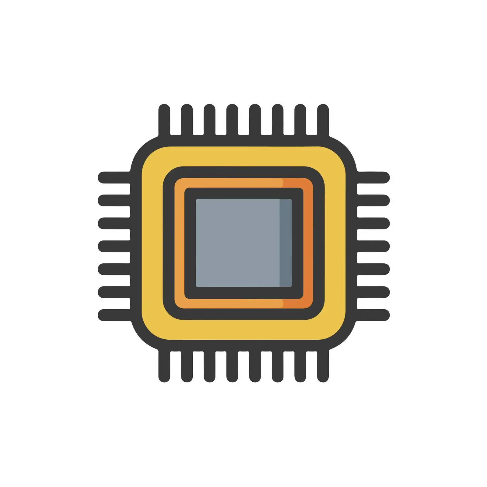 Modern CPU Chip Icon — free download from Dotvec