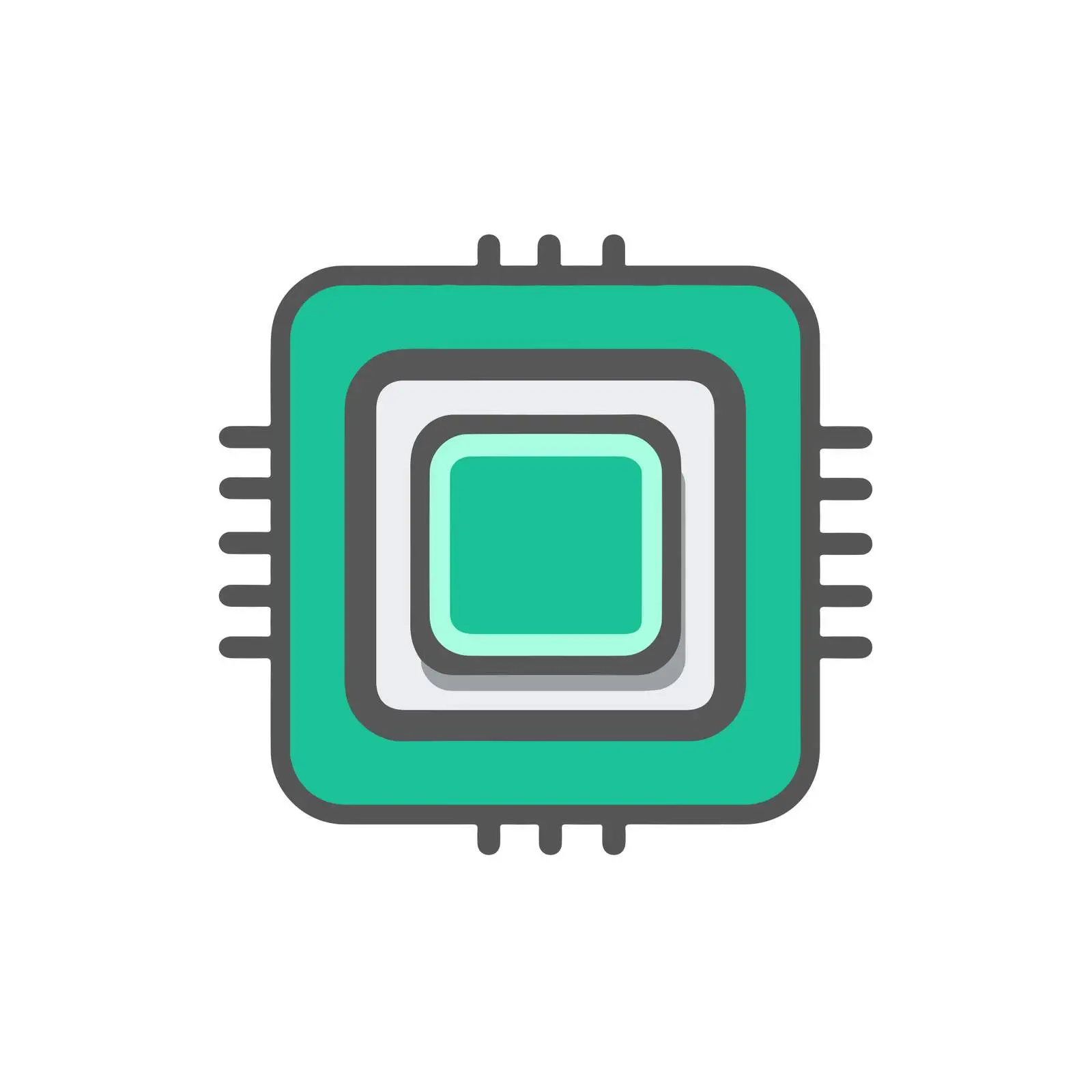 CPU Chip Pictogram Icon — free download from Dotvec
