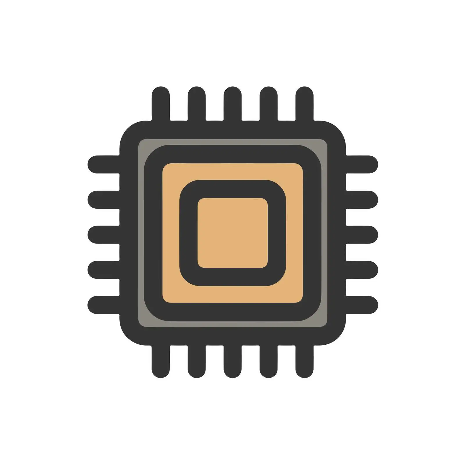 CPU Chip Pictogram Icon — free download from Dotvec