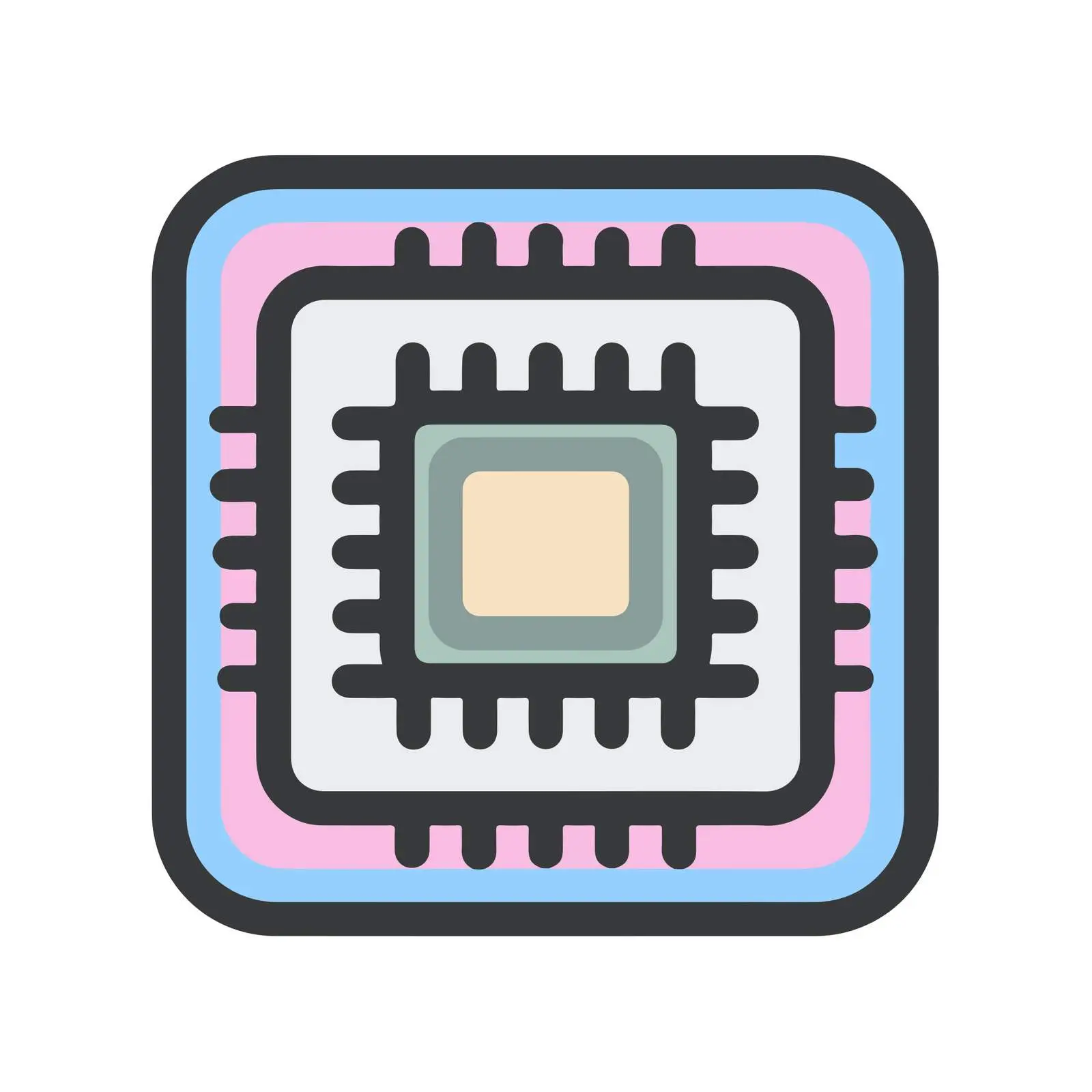 Processor Chip Icon Design — free download from Dotvec