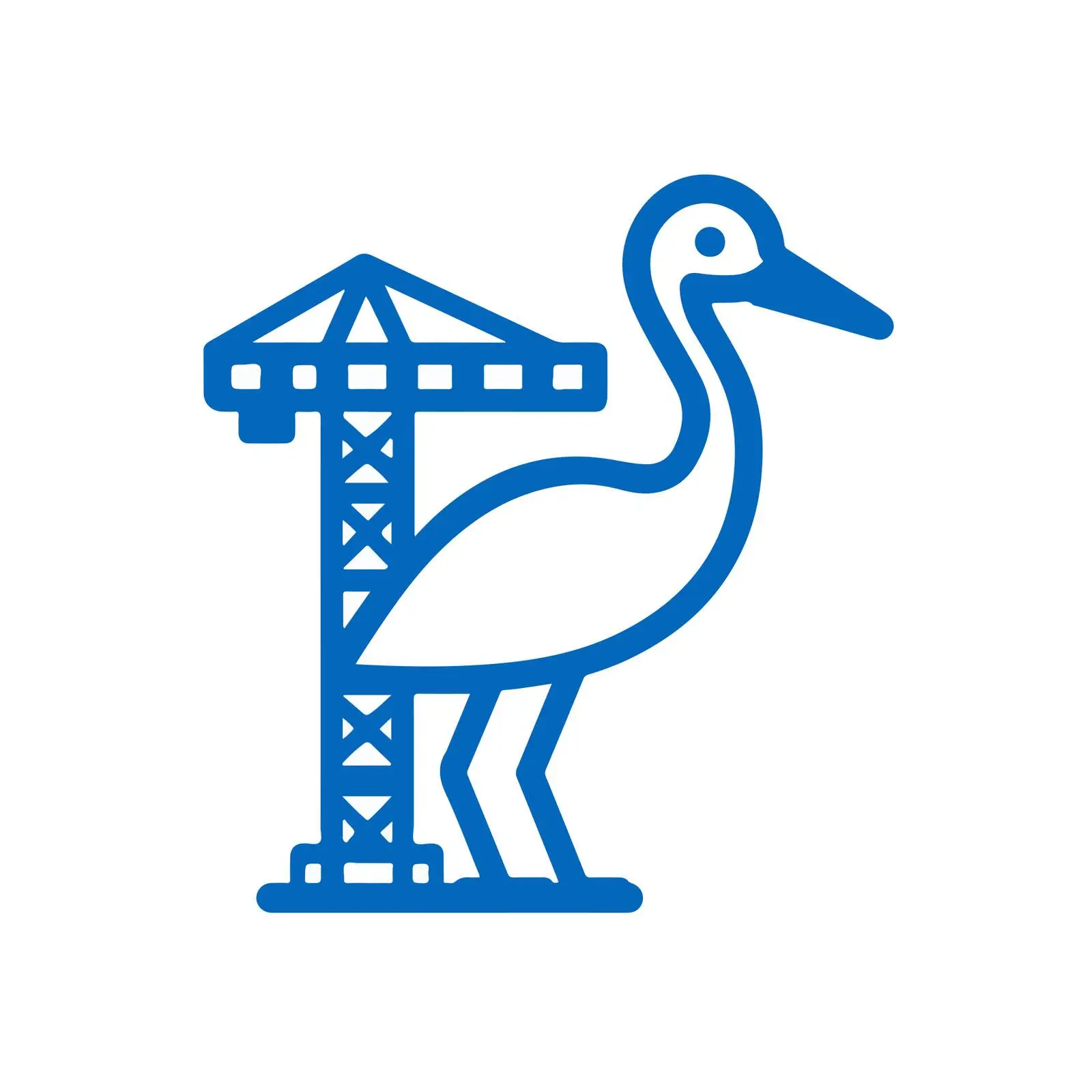 Bold Crane Monoline Flat Icon — free download from Dotvec
