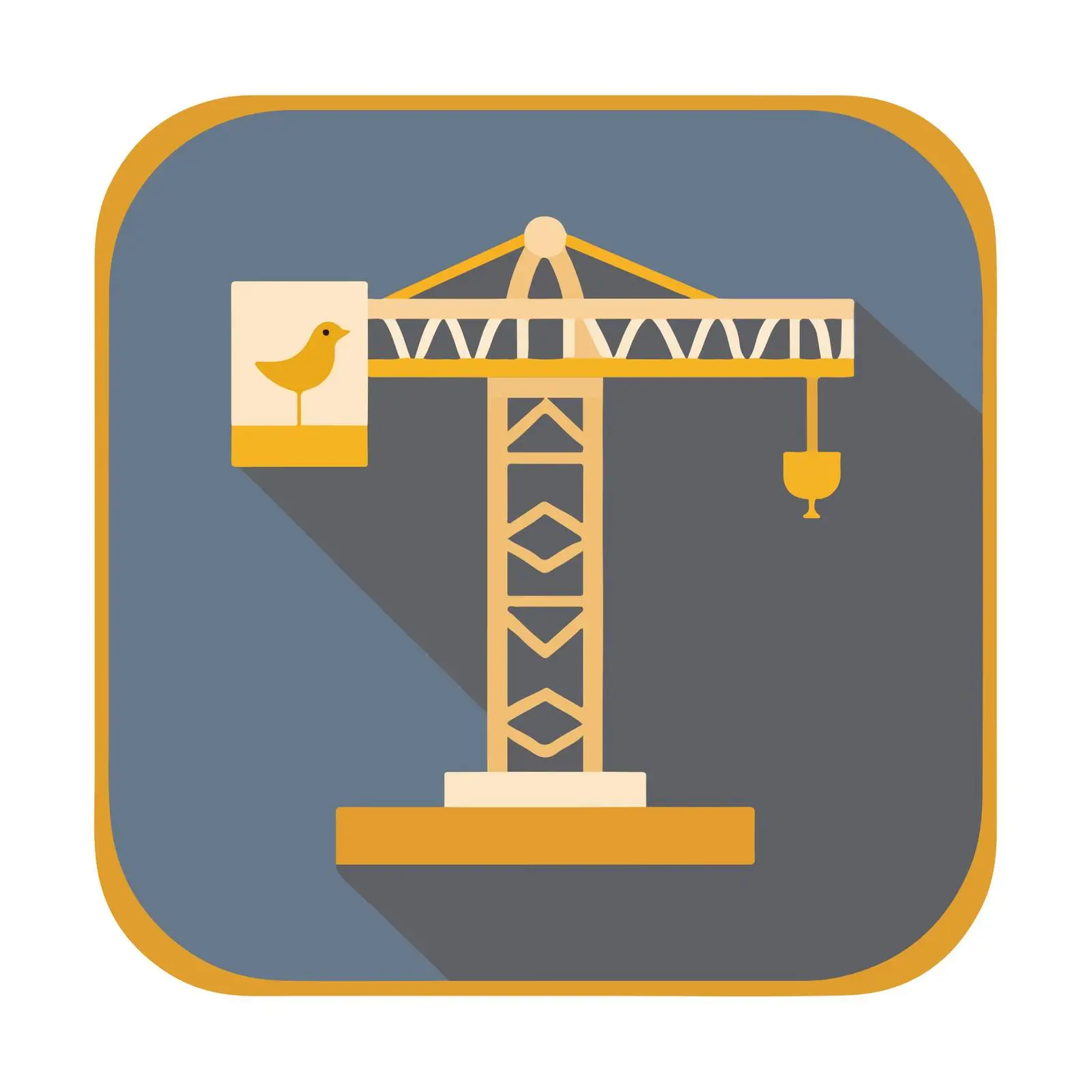 Bold Crane Flat Icon — free download from Dotvec