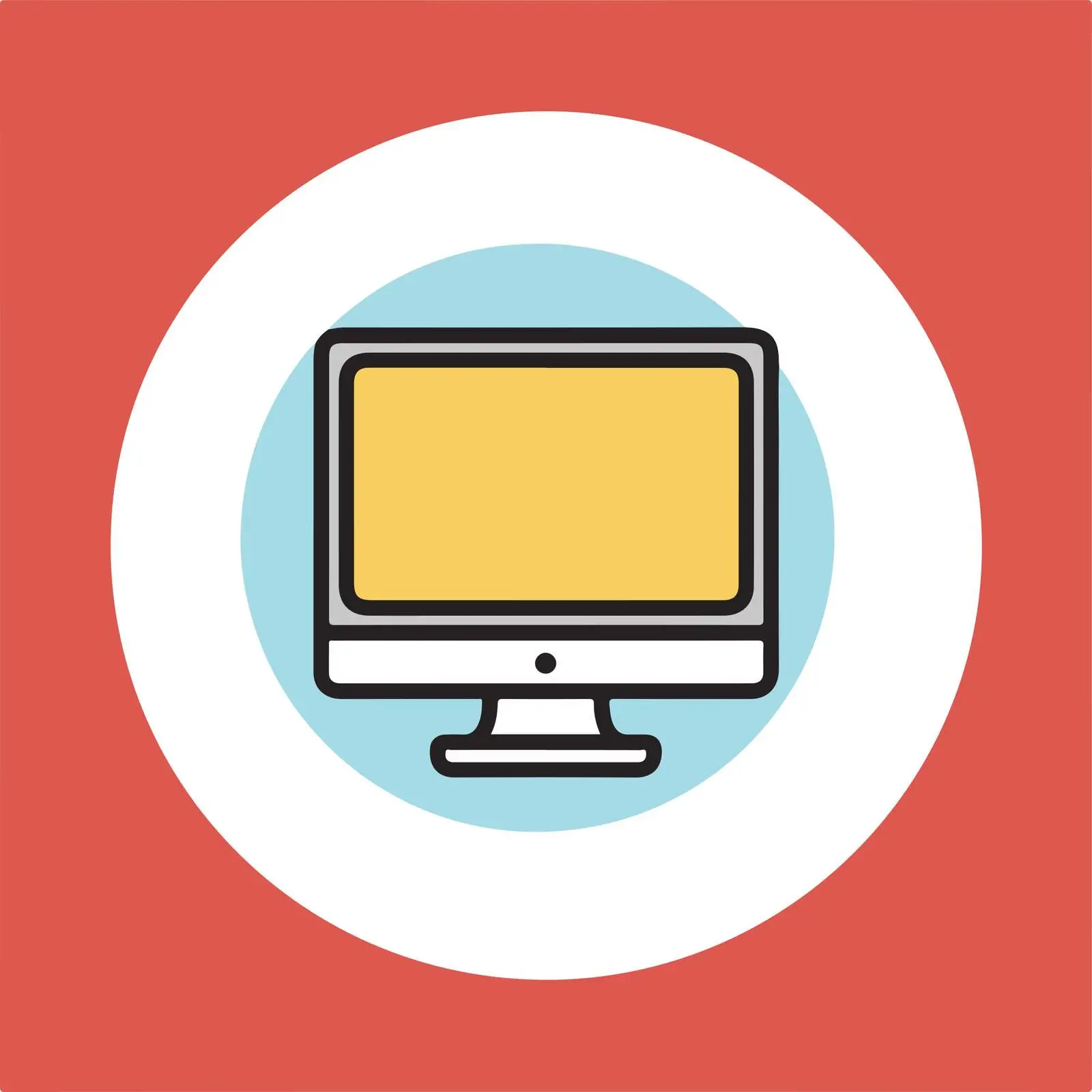 Simple Desktop Computer Icon — free download from Dotvec