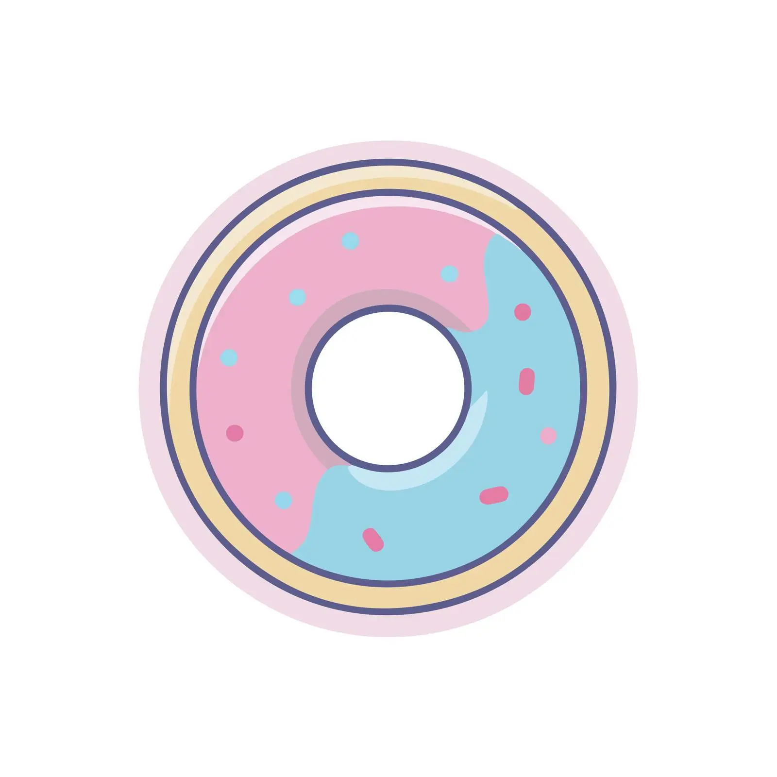 Donut Pictogram Icon in Flat Design — free download from Dotvec