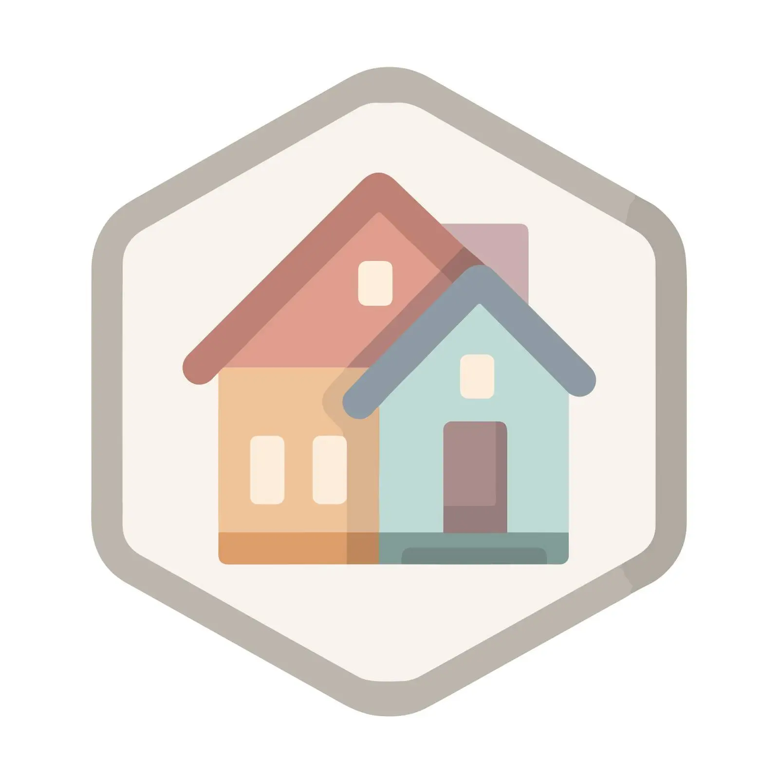 Minimalist Home Icon – free flat color image from Dotvec