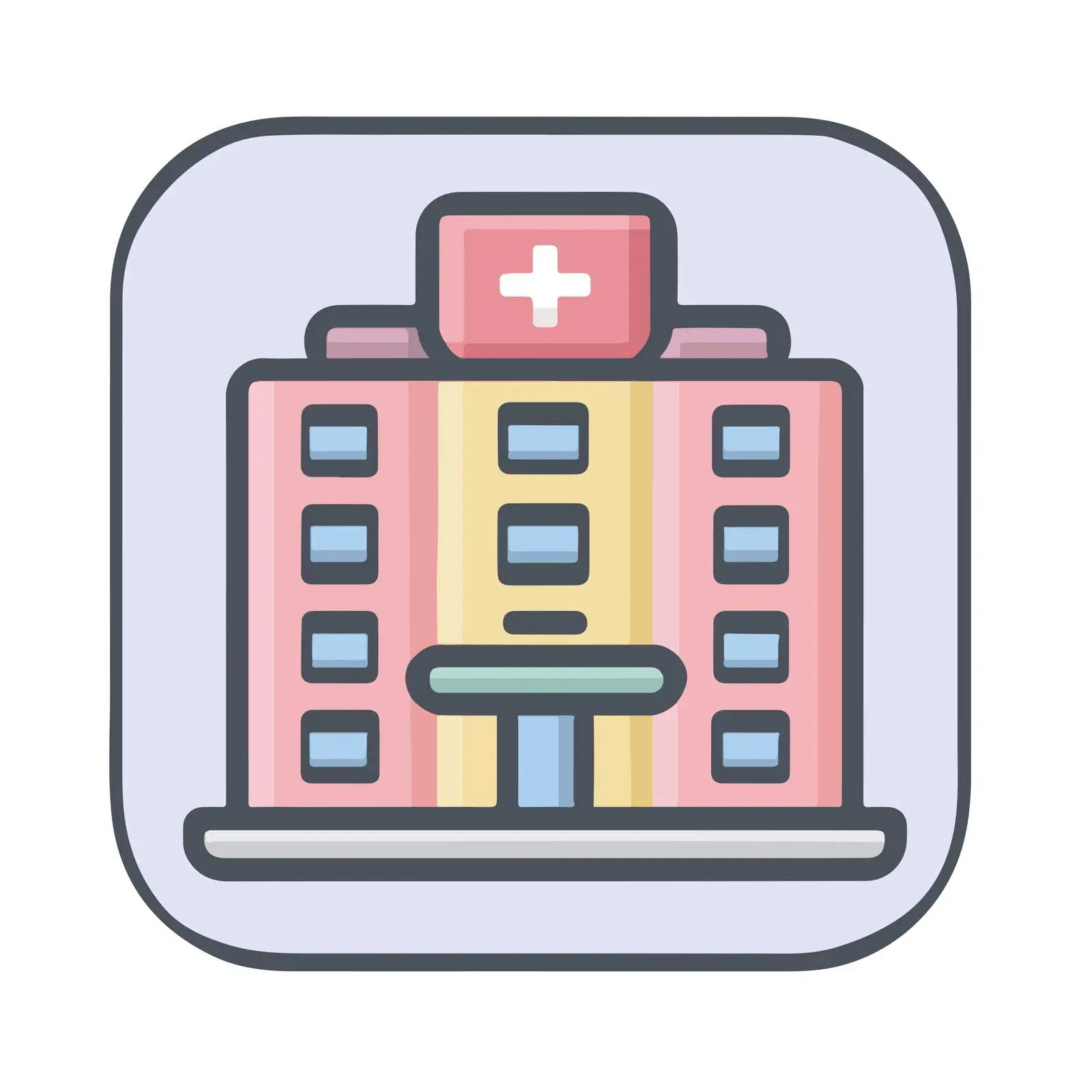 Hospital Minimalist Flat Icon — free download from Dotvec