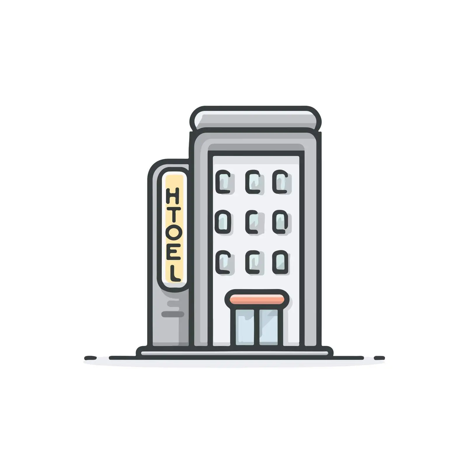 Minimalist Hotel Icon — free download from Dotvec