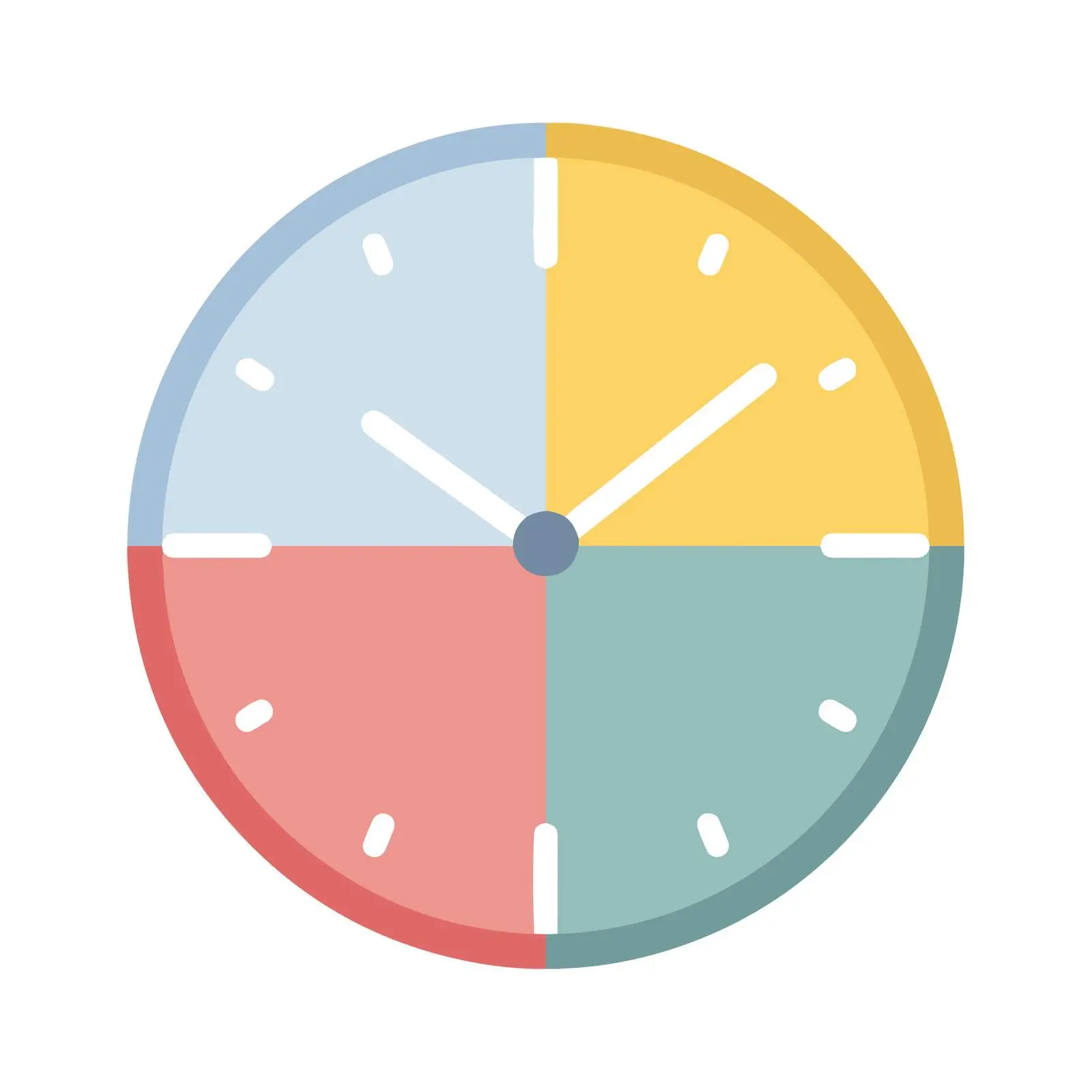 Minimalist Colored Clock Icon Vector Design — free download from Dotvec