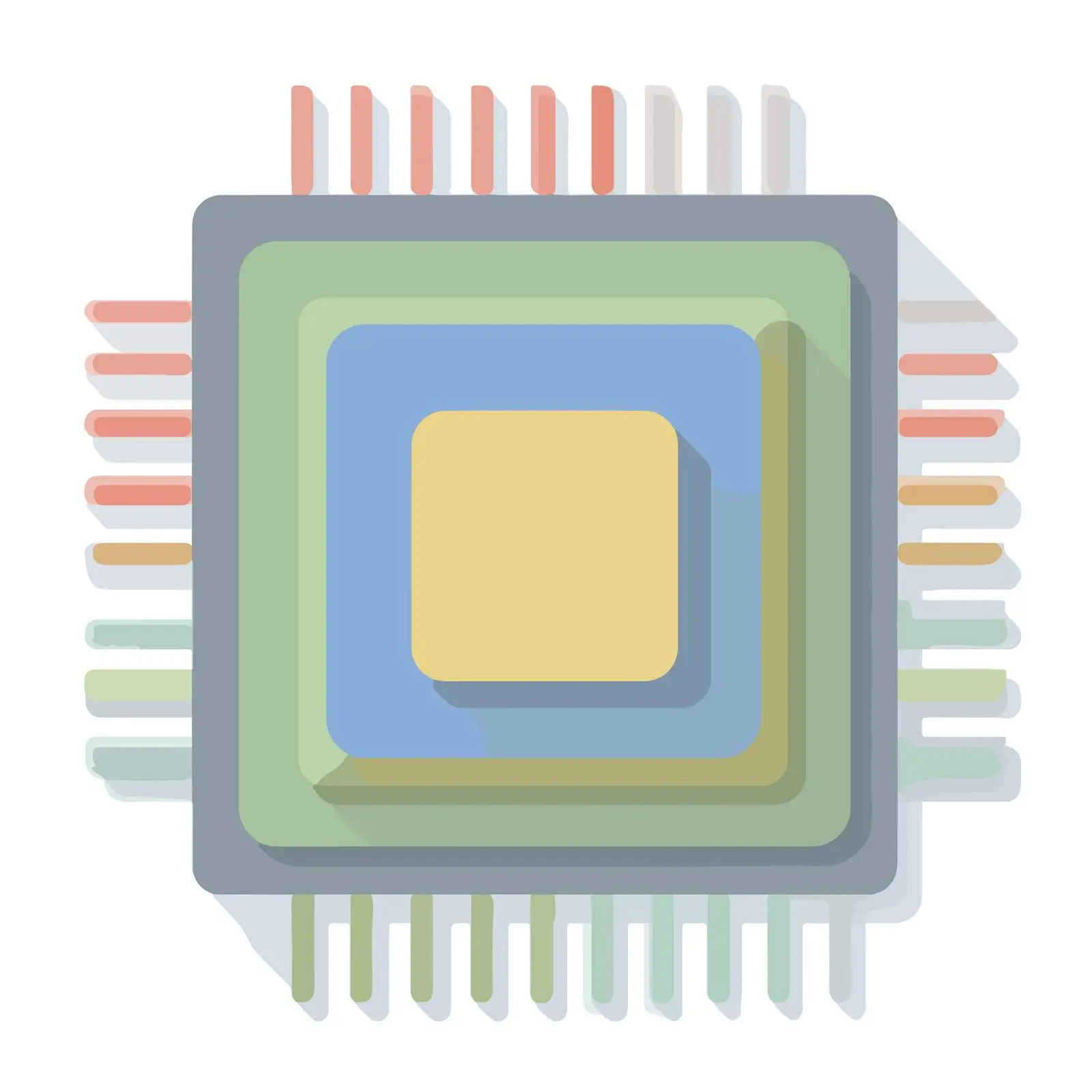 CPU Chip Minimalist Icon — free download from Dotvec
