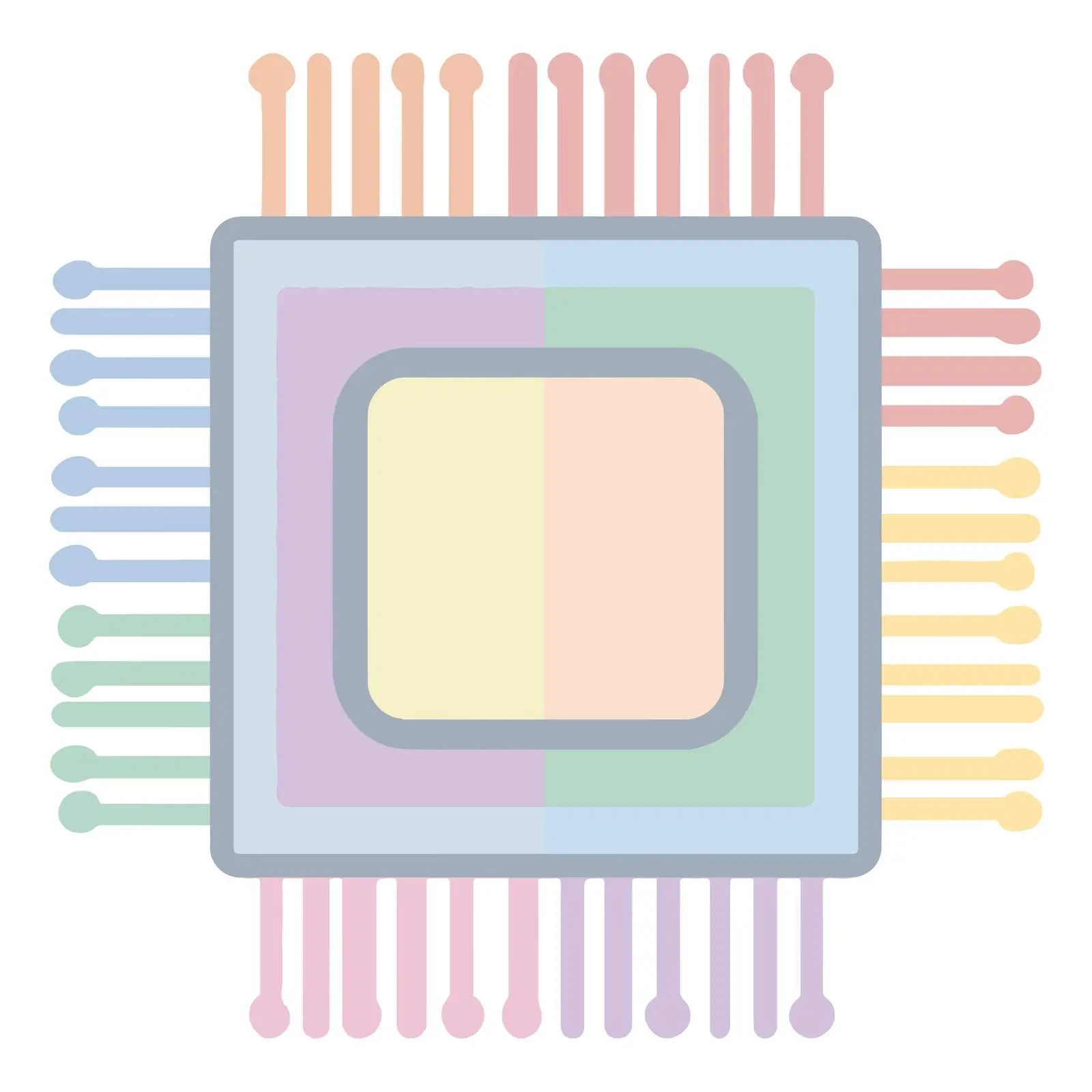 CPU Chip Icon Minimalist Flat Design — free download from Dotvec
