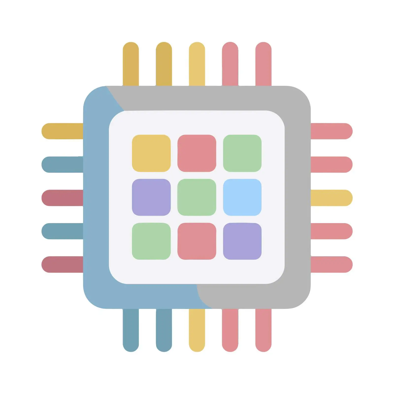 CPU Chip Flat Design Icon — free download from Dotvec