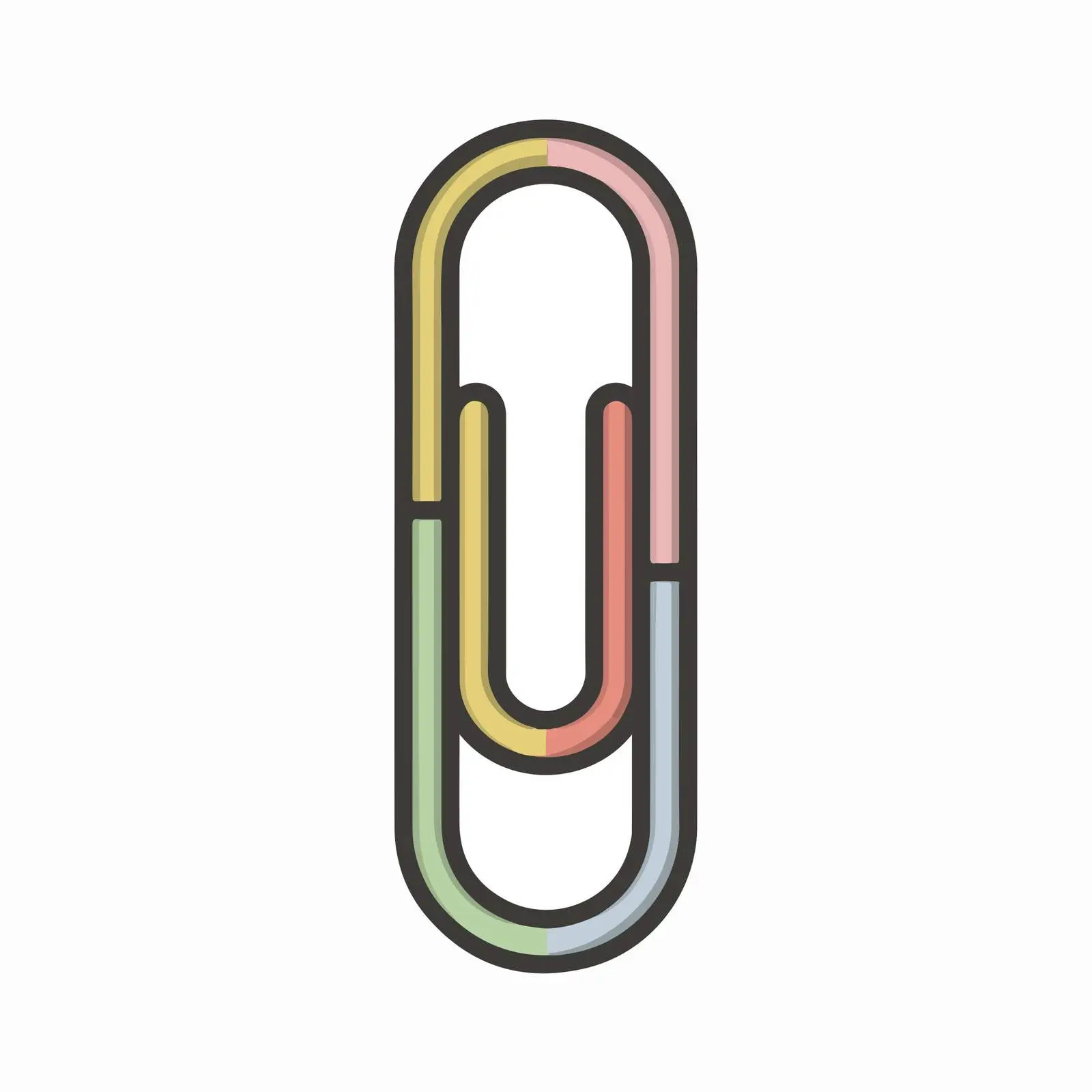 Flat Paperclip Icon in Minimalist Vector Style — free download from Dotvec