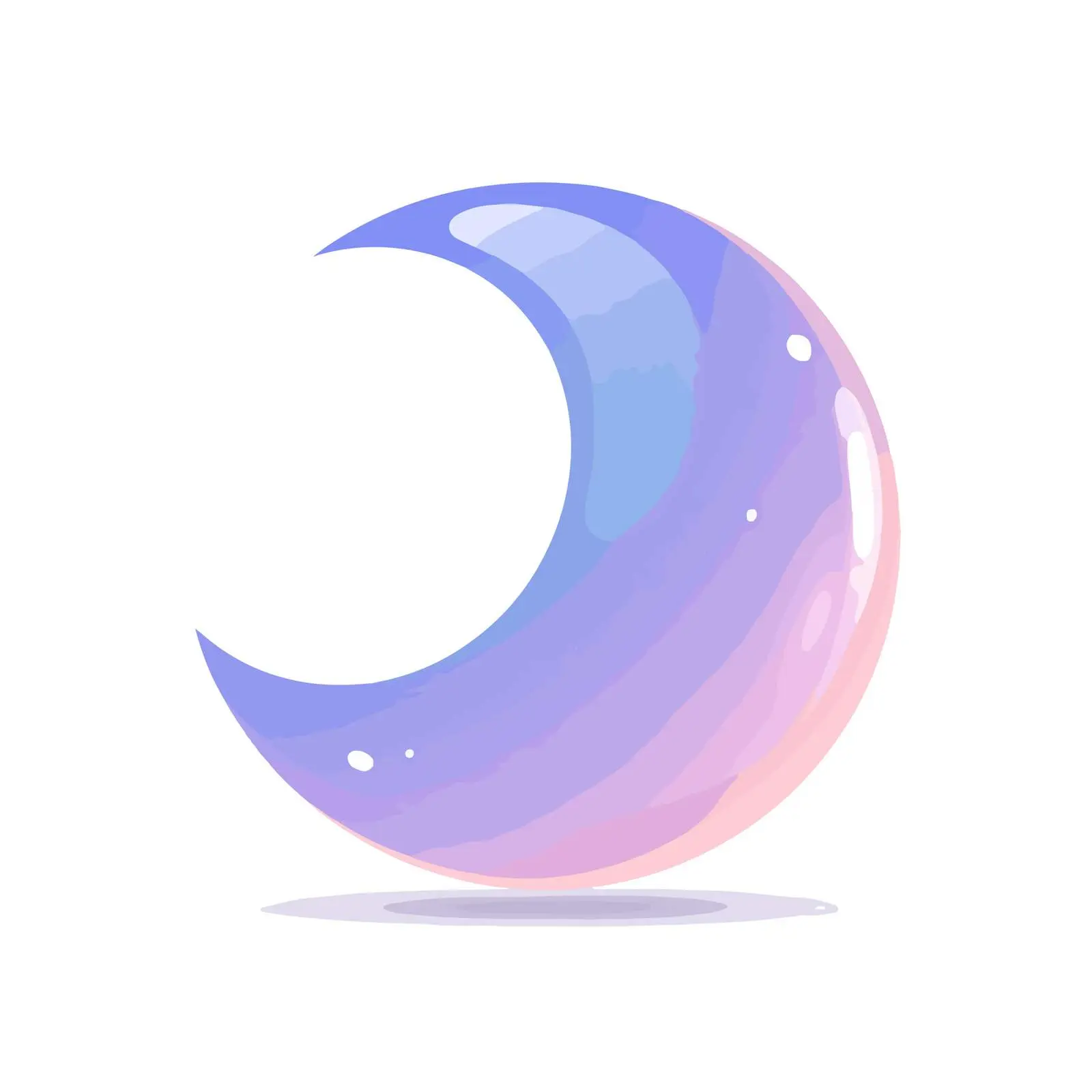 Minimalist Glossy Moon Icon — free download from Dotvec