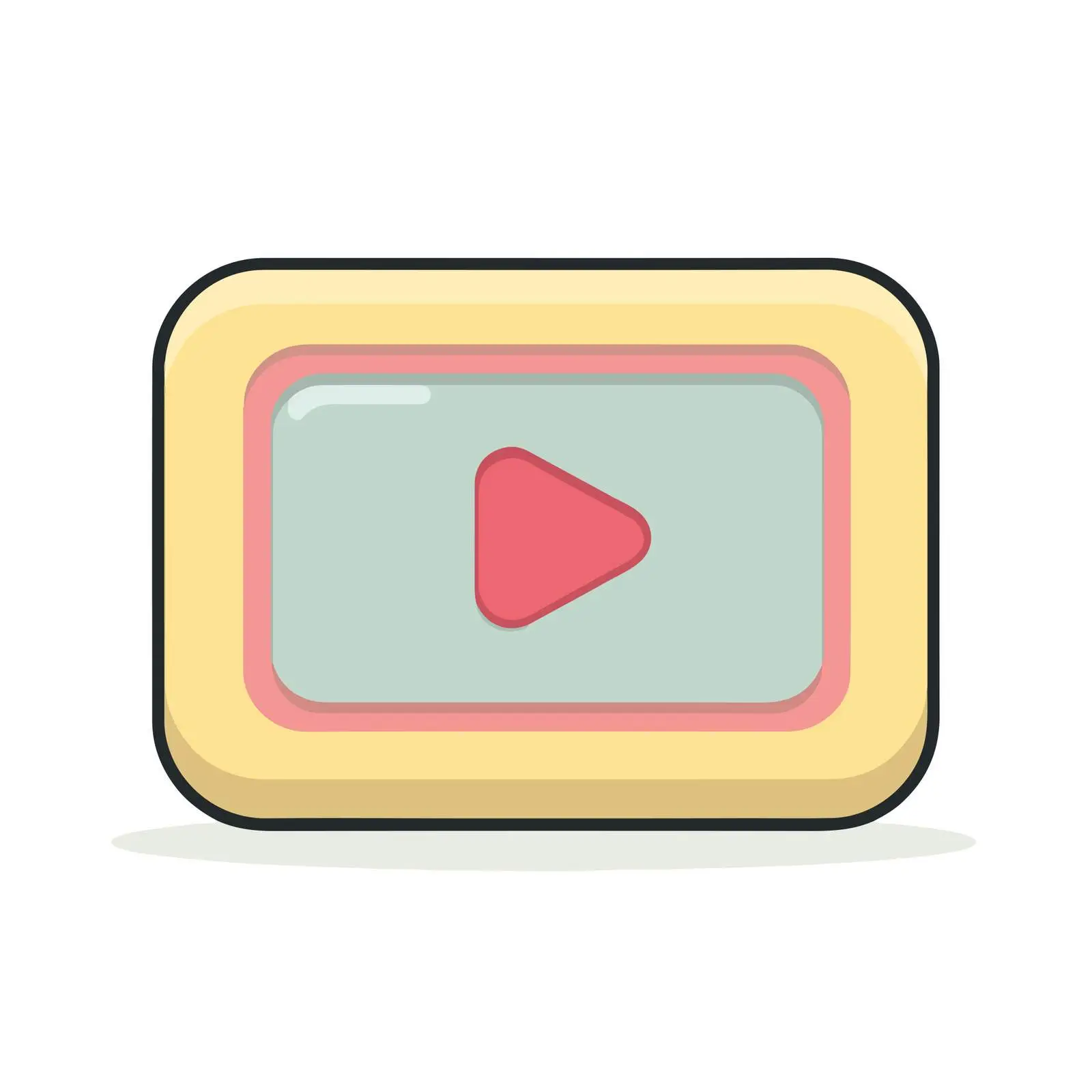 Minimalist Glossy Video Player Icon — free download from Dotvec