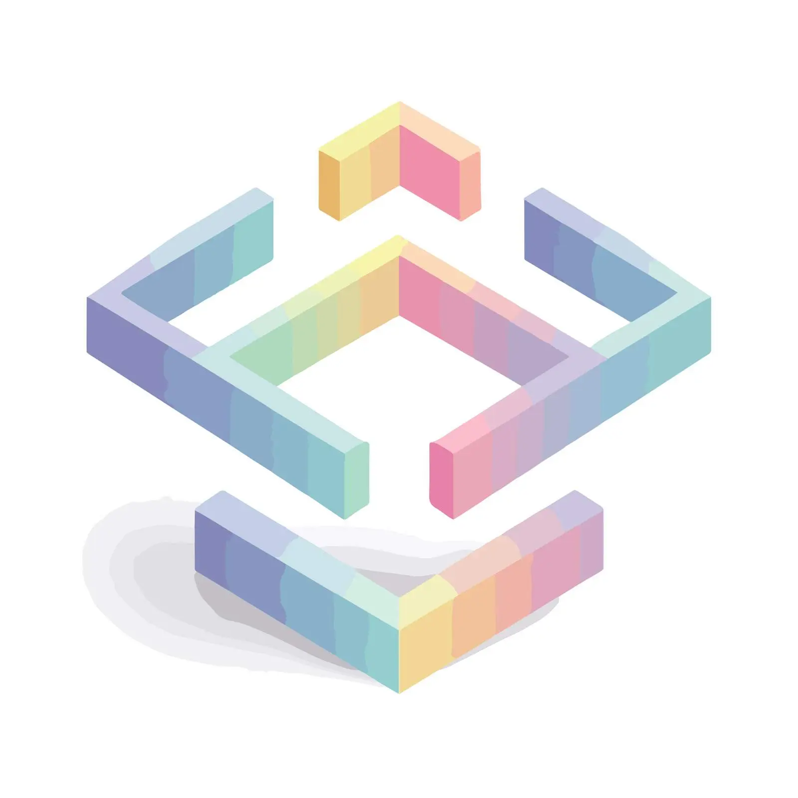Isometric Code Bracket Minimalist Icon — free download from Dotvec