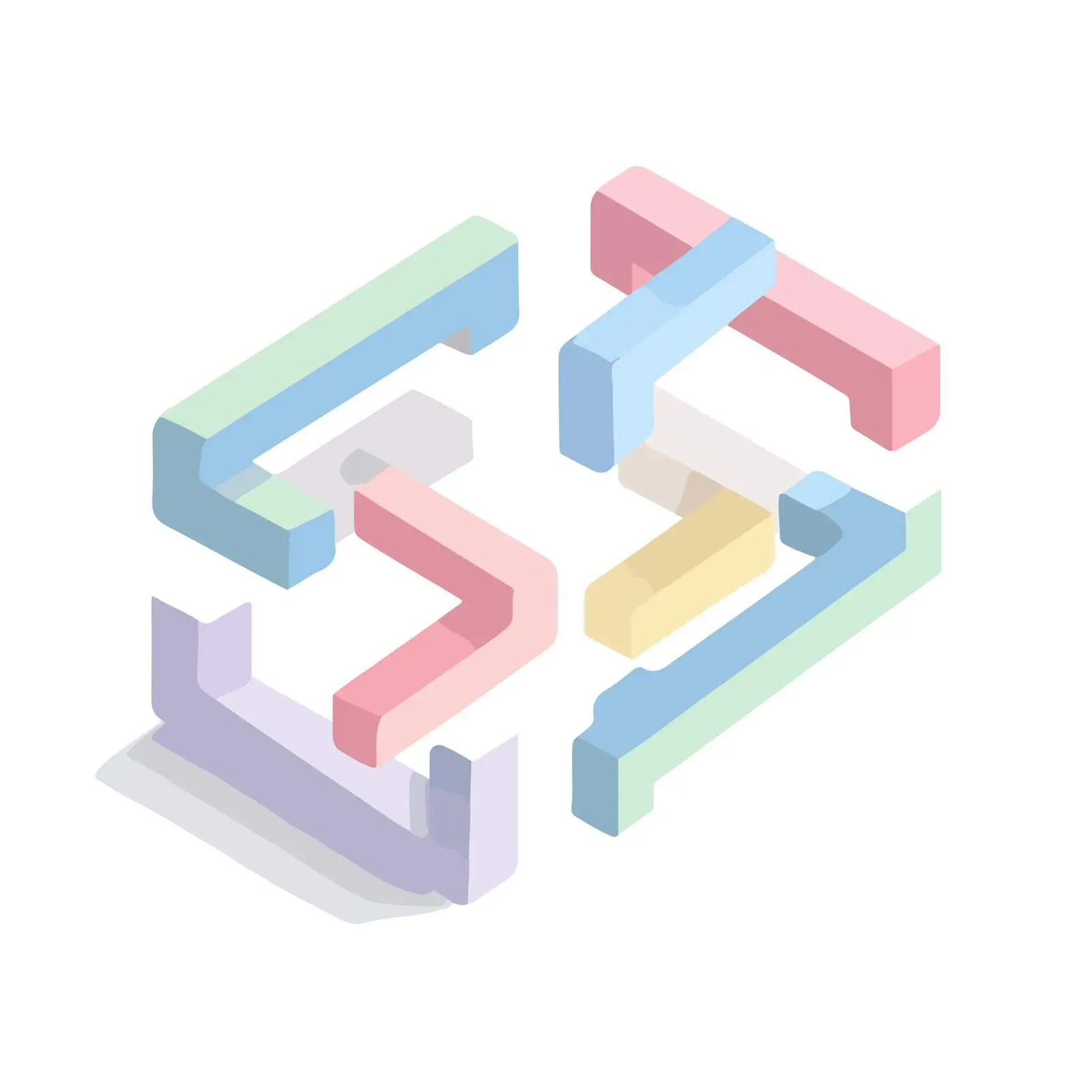 Isometric Code Bracket Icon — free download from Dotvec