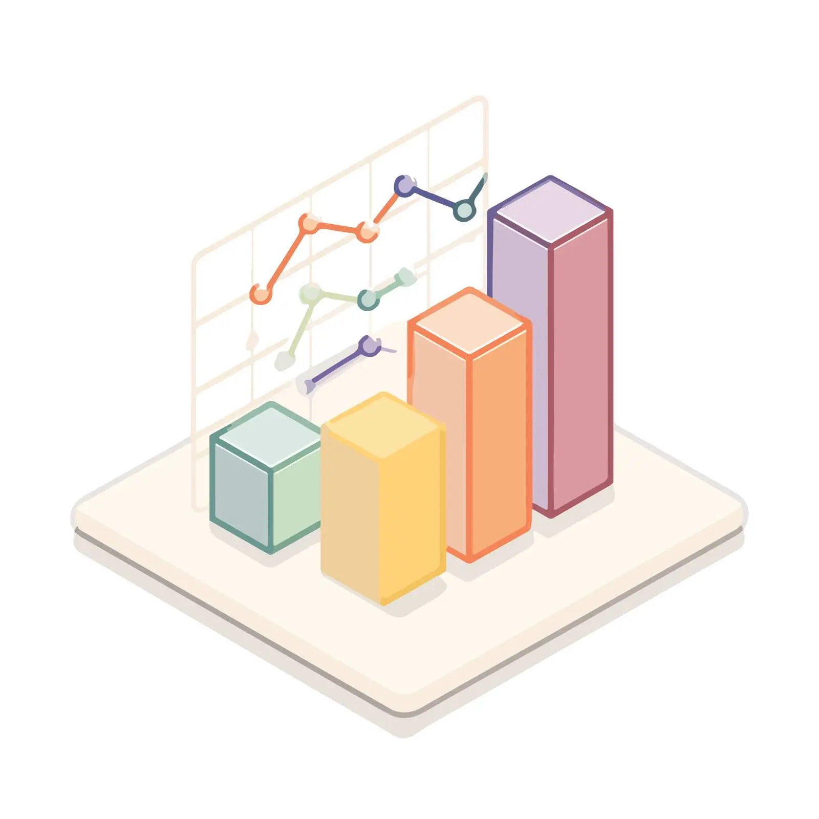 Isometric Line Chart Icon — free download from Dotvec