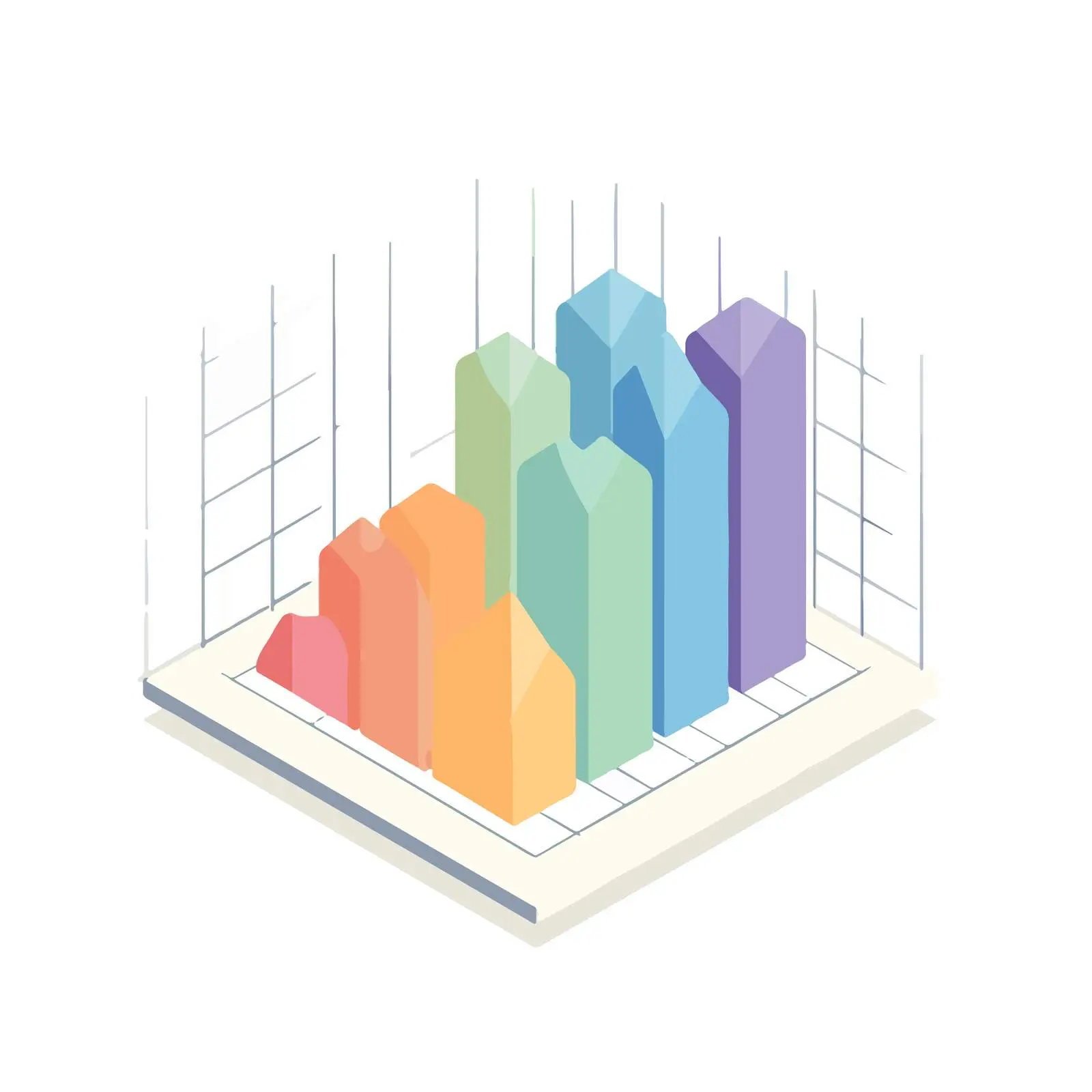 Isometric Line Chart Icon — free download from Dotvec