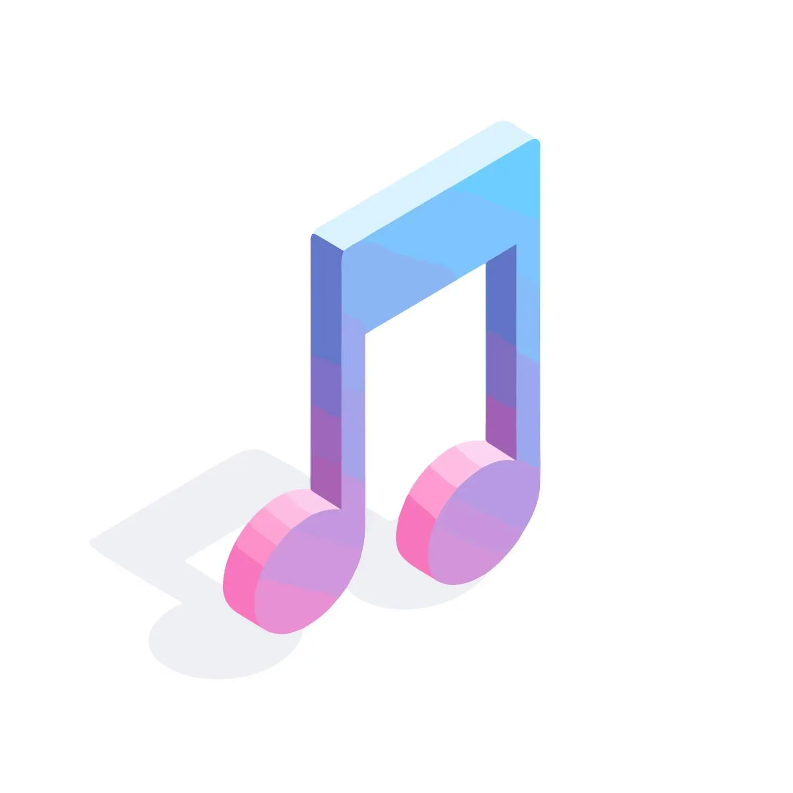 Minimalist Isometric Music Note Icon — free download from Dotvec