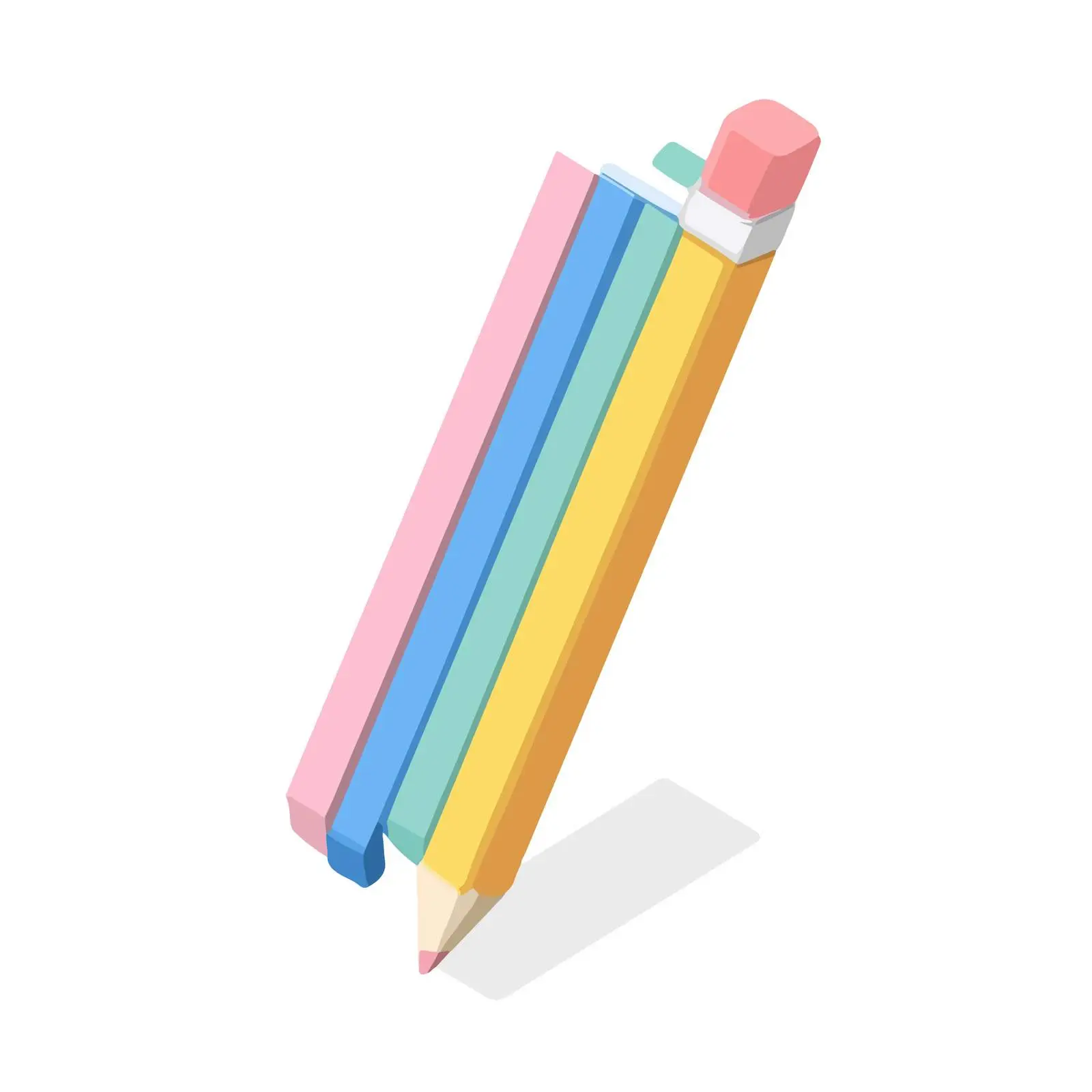 Minimalist Isometric Pencil Icon — free download from Dotvec