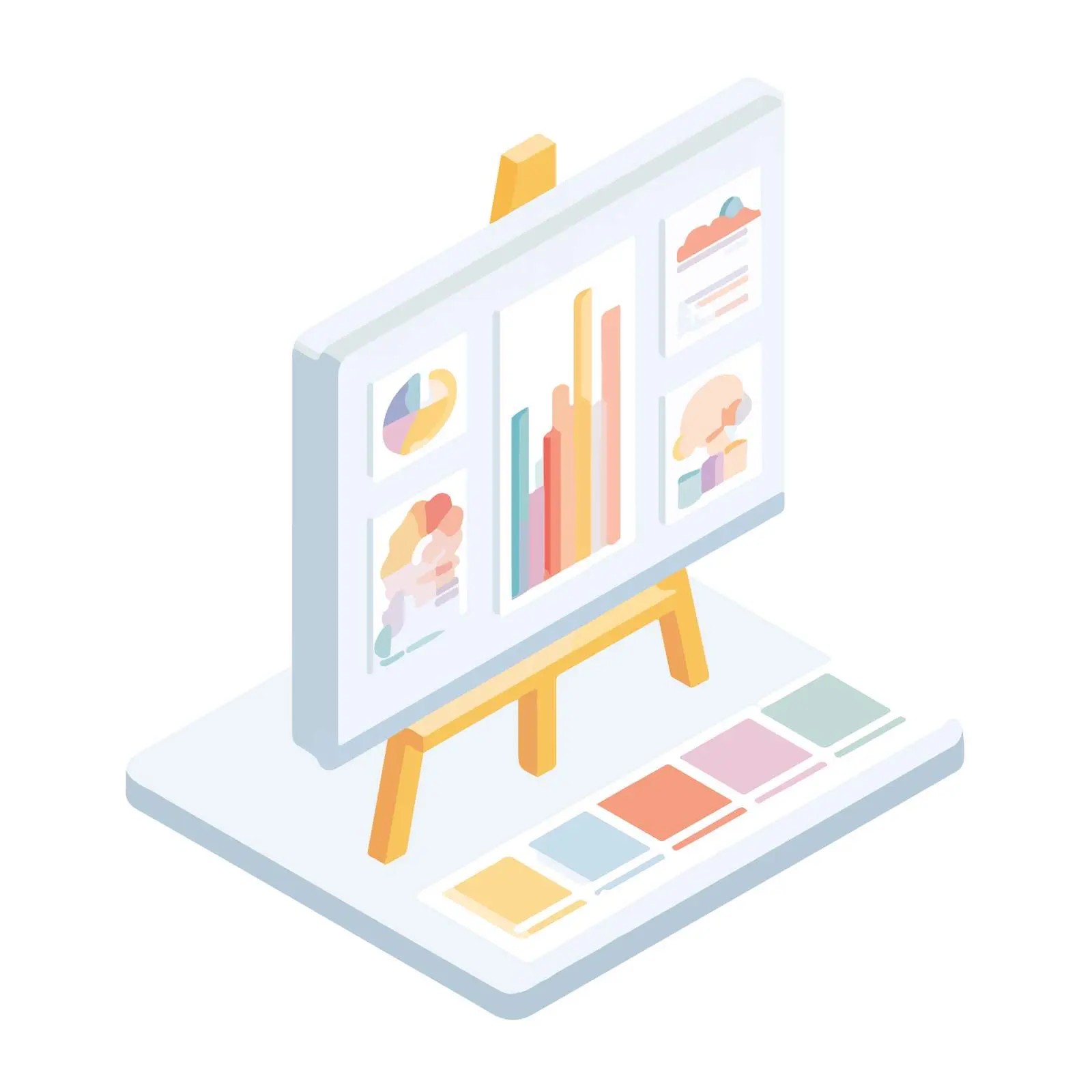 Isometric Presentation Board Icon — free download from Dotvec