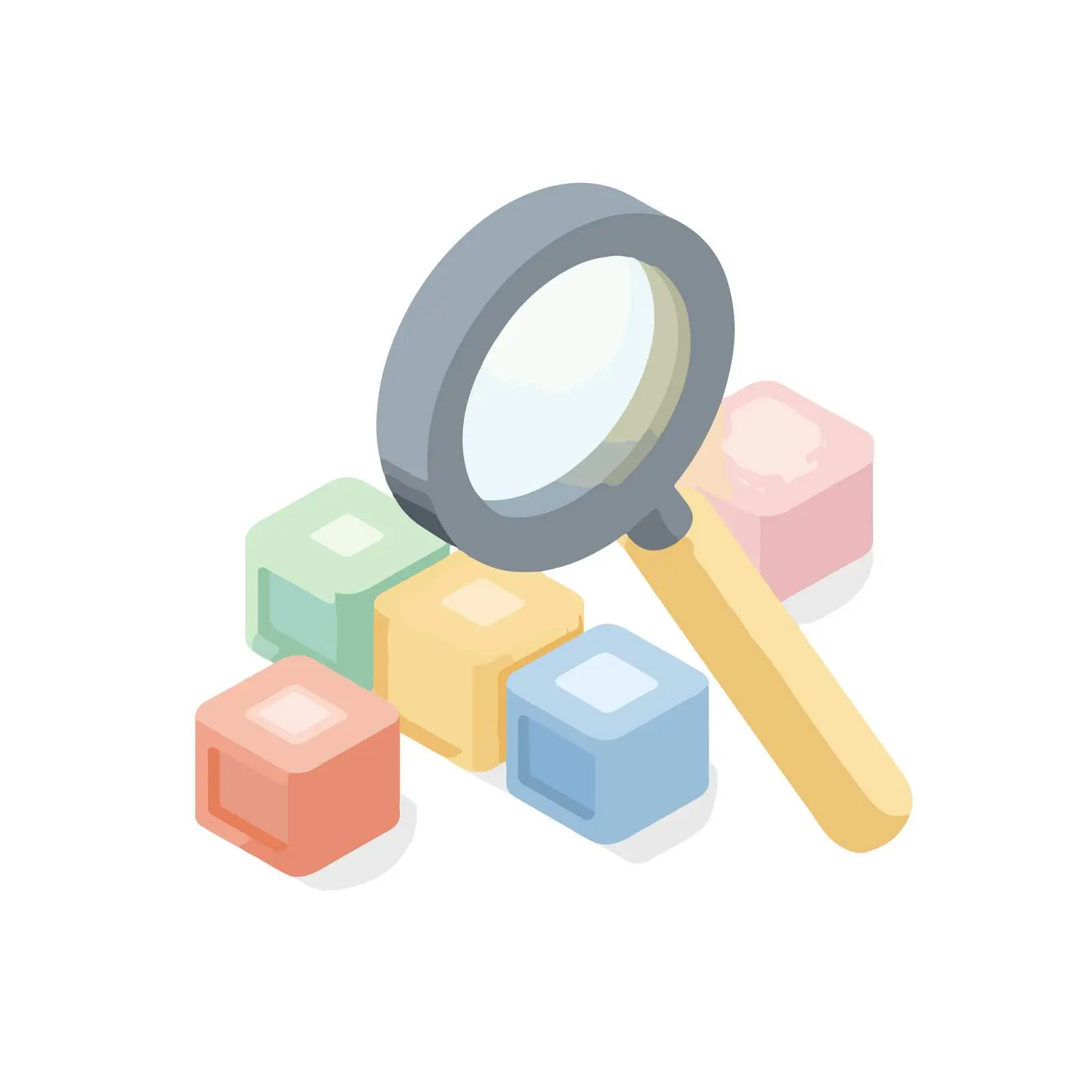 Isometric Search Icon in Flat Design — free download from Dotvec
