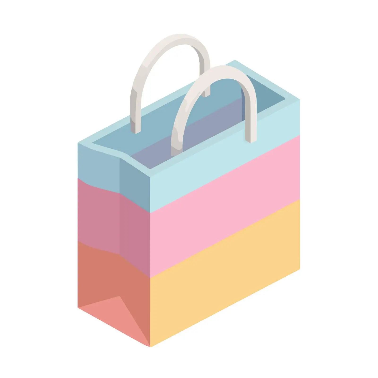 Minimalist Isometric Shopping Bag Icon — free download from Dotvec