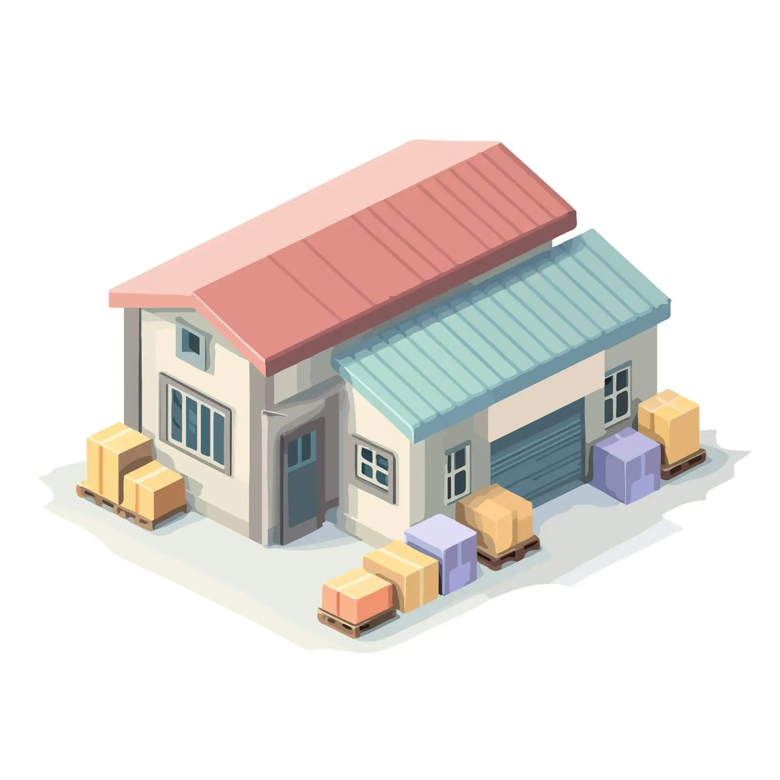 Isometric Warehouse Icon Design — free download from Dotvec