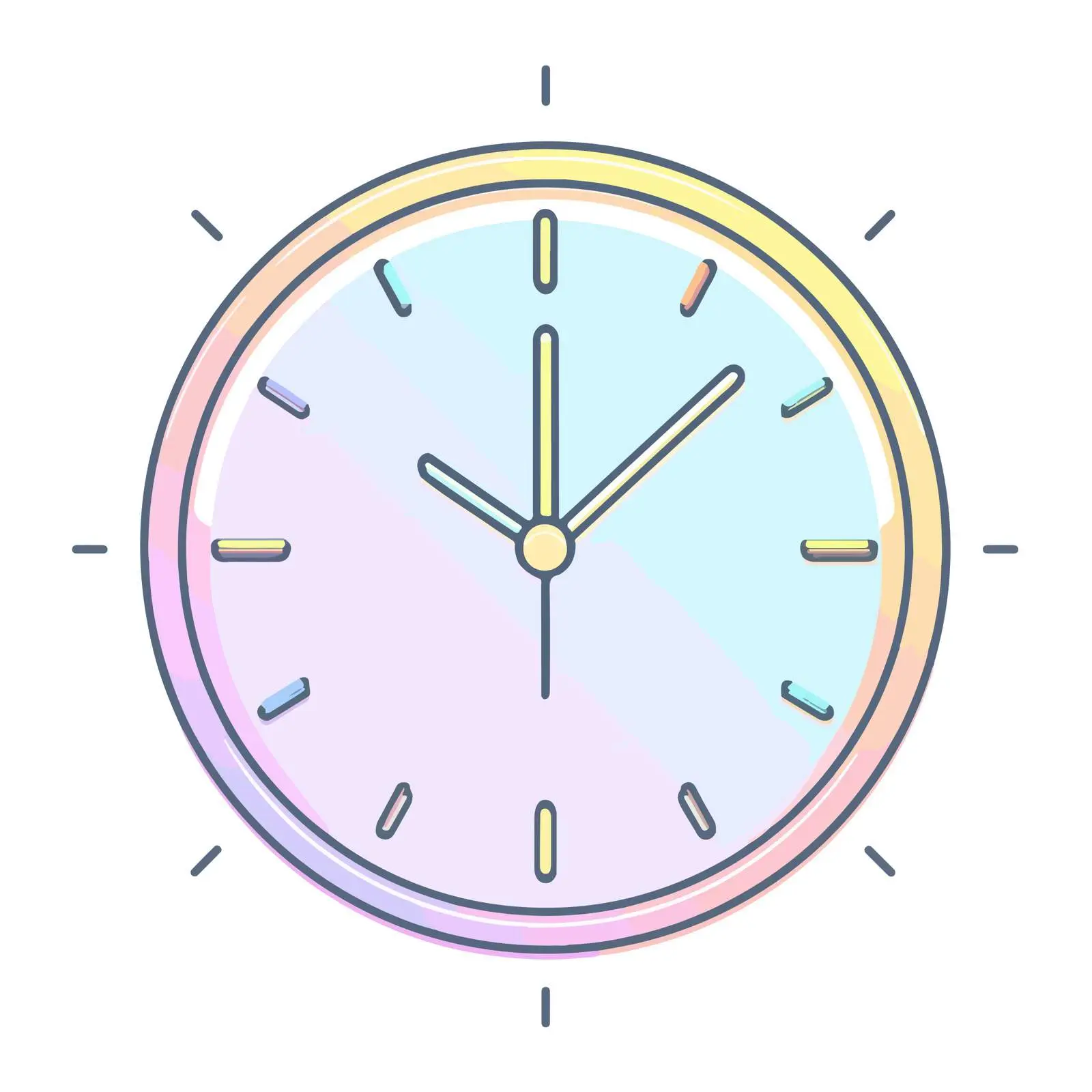 Neon Clock Flat Icon Design — free download from Dotvec