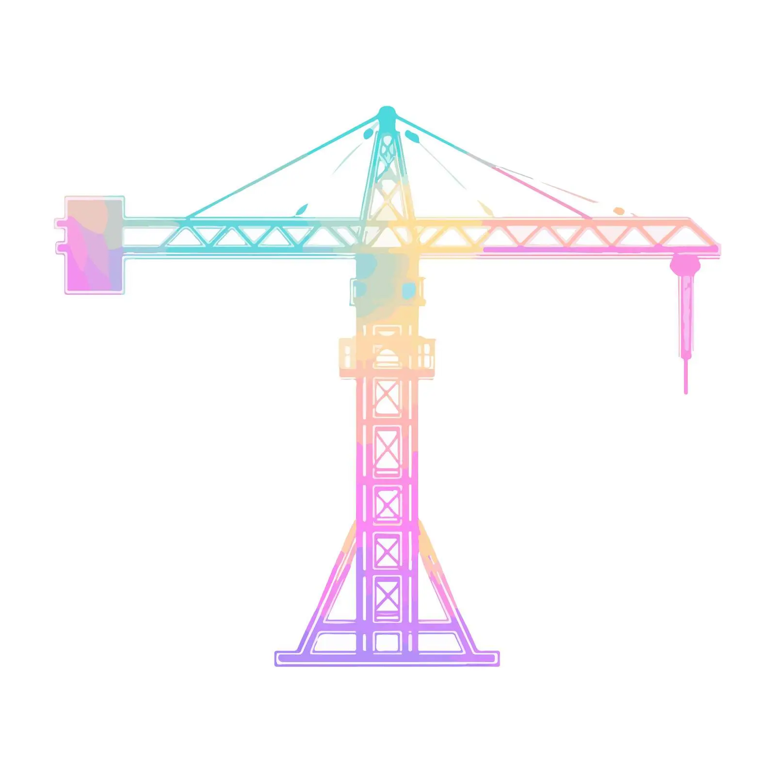 Neon Construction Crane Icon — free download from Dotvec