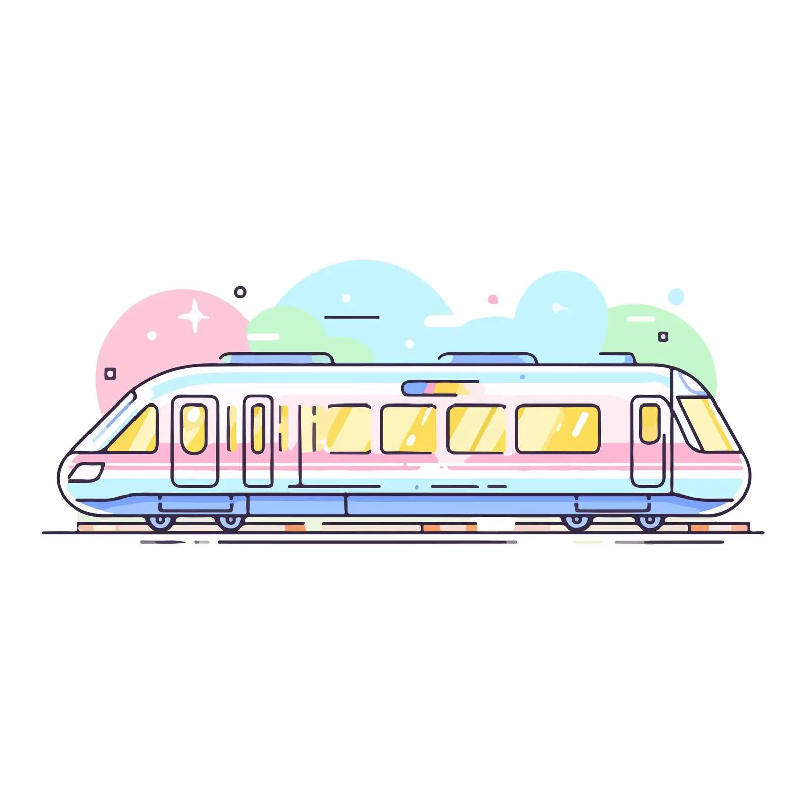 Minimalist Neon Train Icon — free download from Dotvec