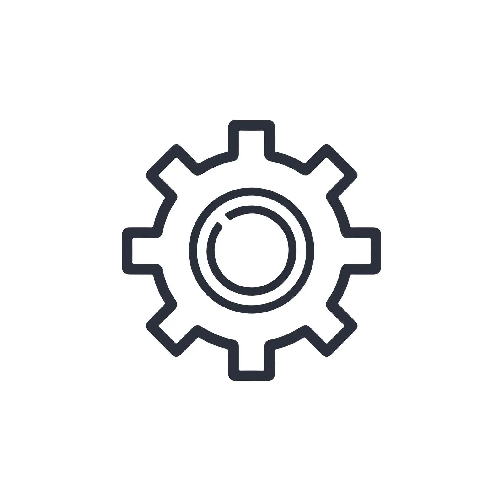 Settings Gear Monoline Icon — free download from Dotvec