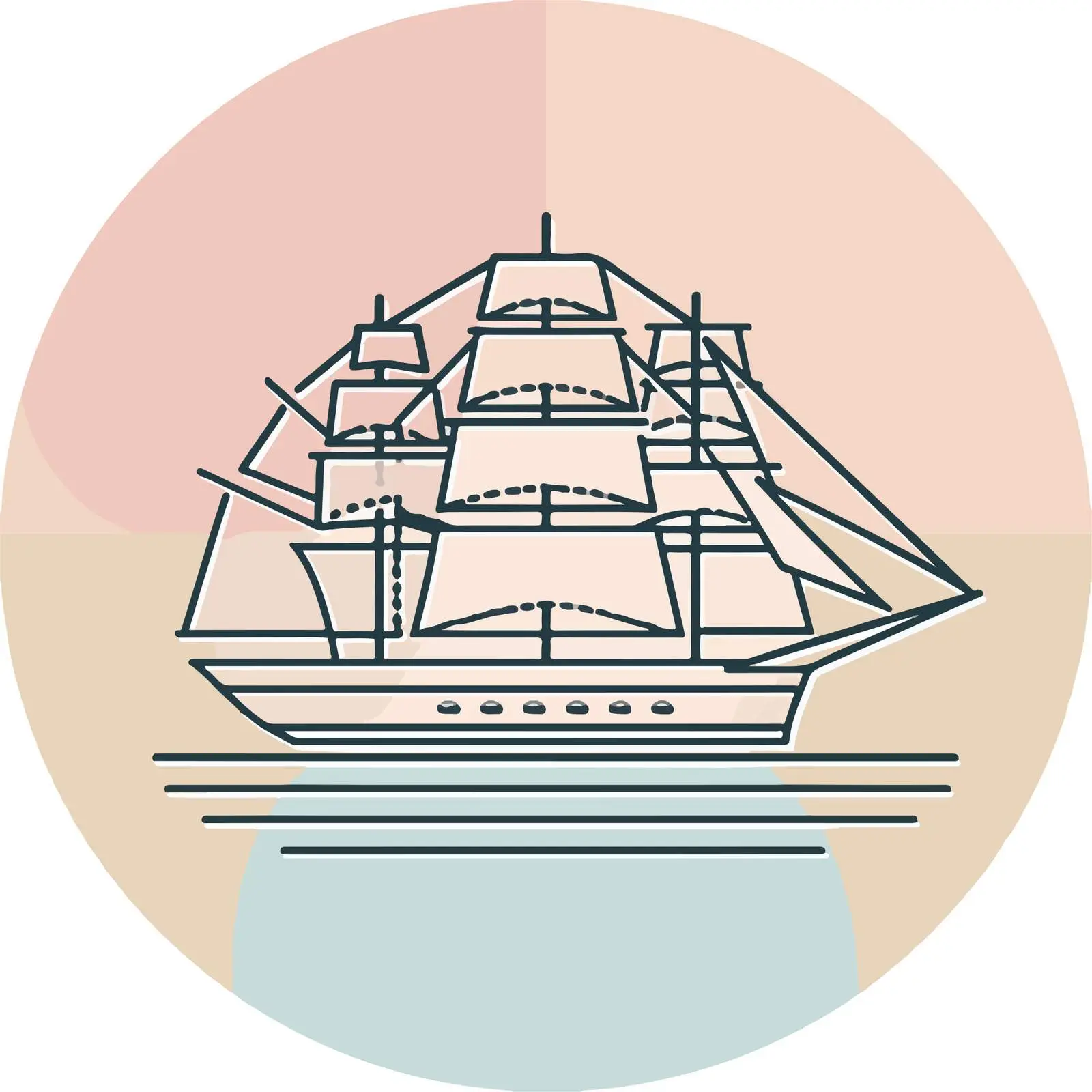 Outline Ship Monoline Icon Design — free download from Dotvec