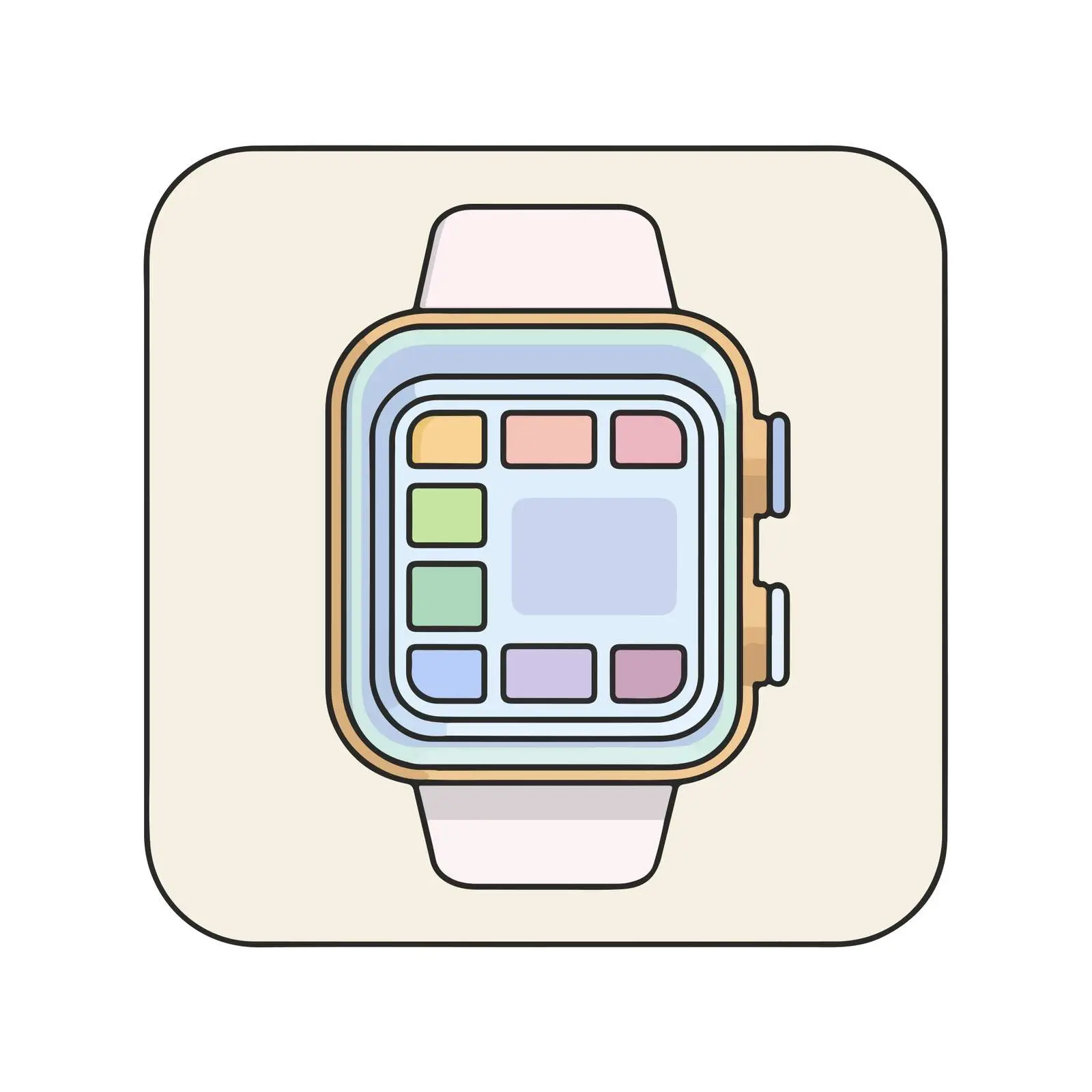 Smartwatch Icon Flat Design Vector Image — free download from Dotvec