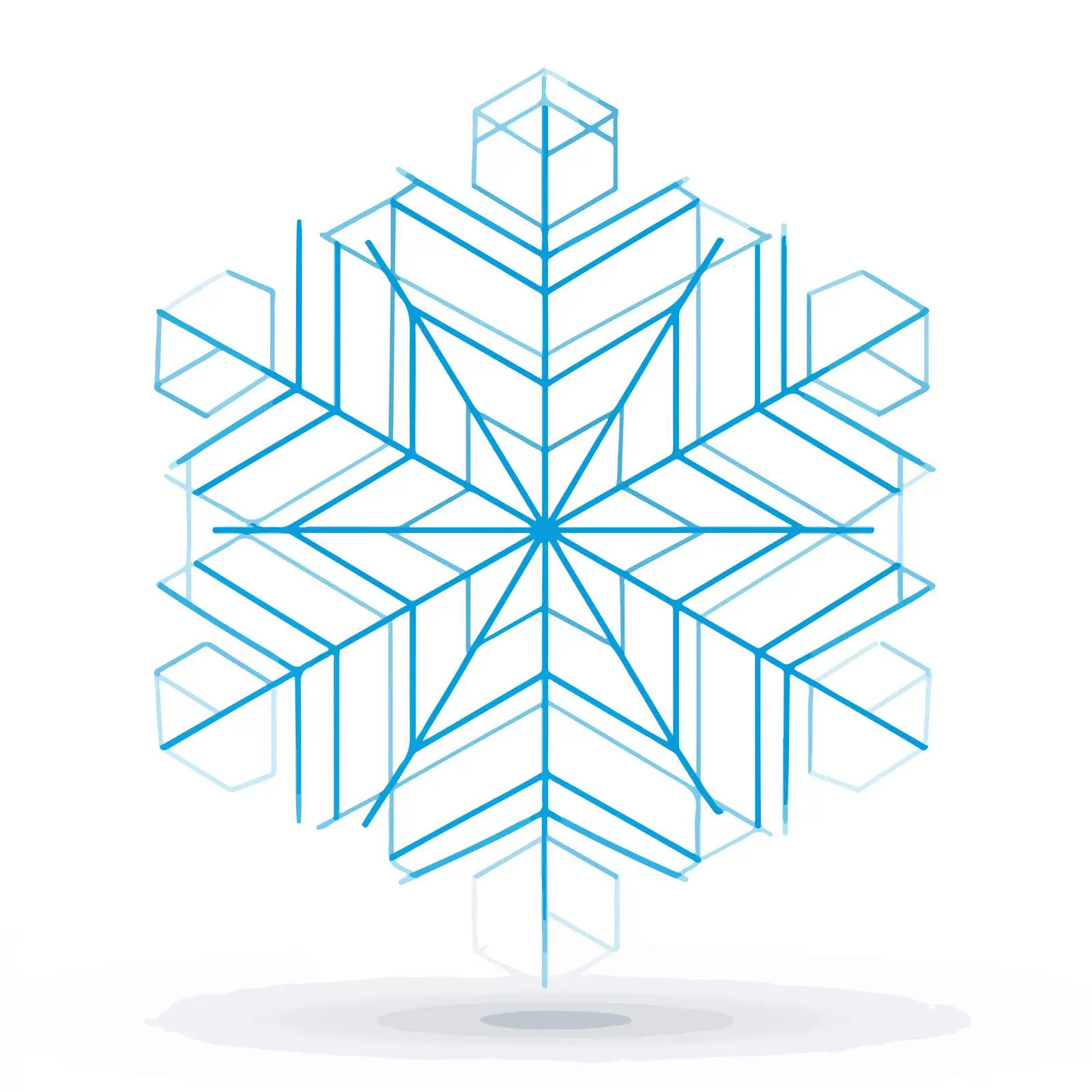 Simple Geometric Snowflake Icon Design — free download from Dotvec