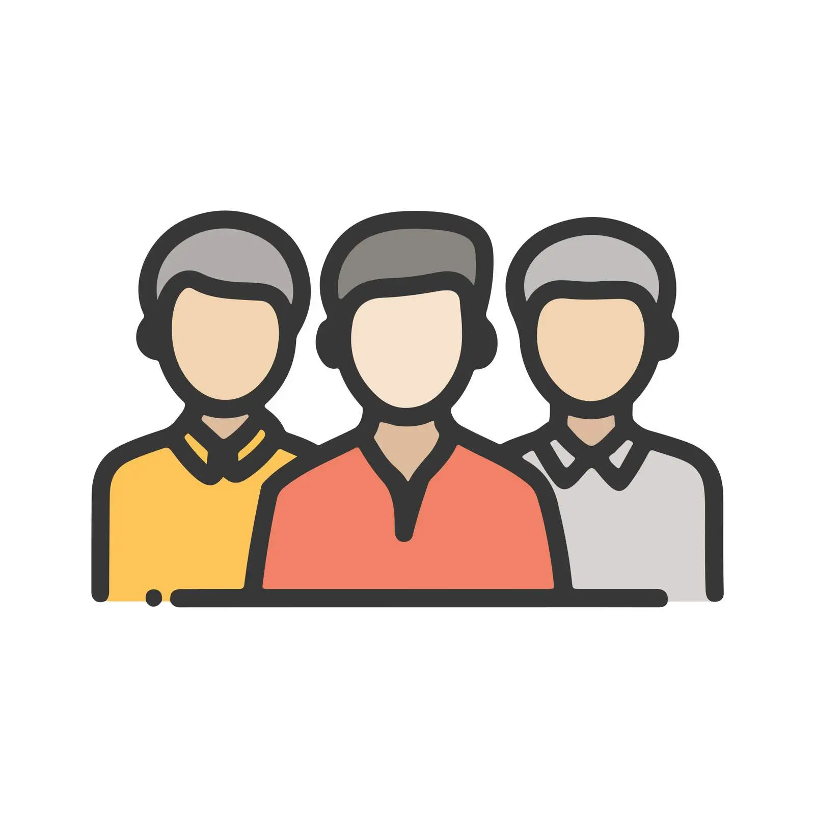 Team Outline Flat Icon — free download from Dotvec
