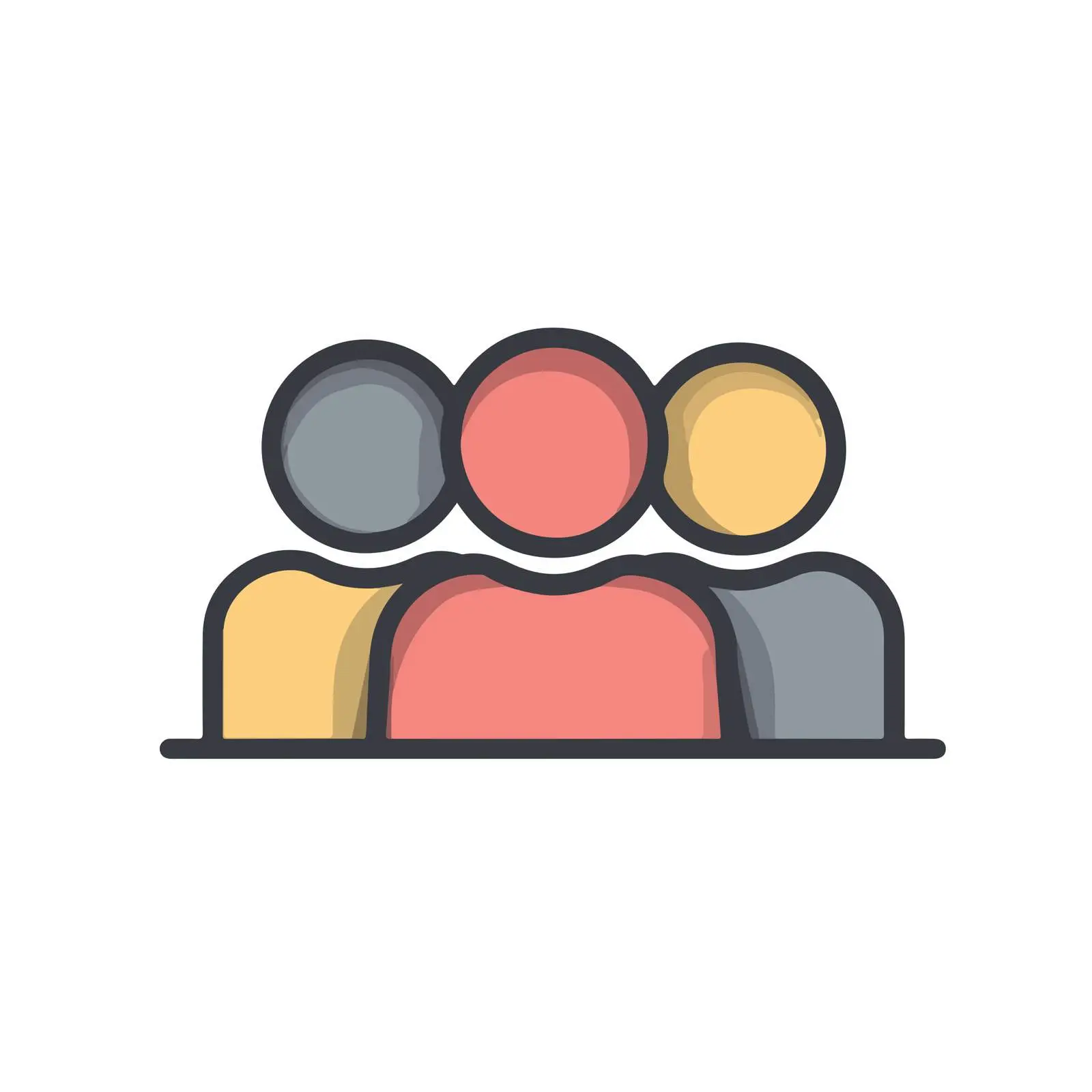 Team Outline Icon in Muted Colors — free download from Dotvec