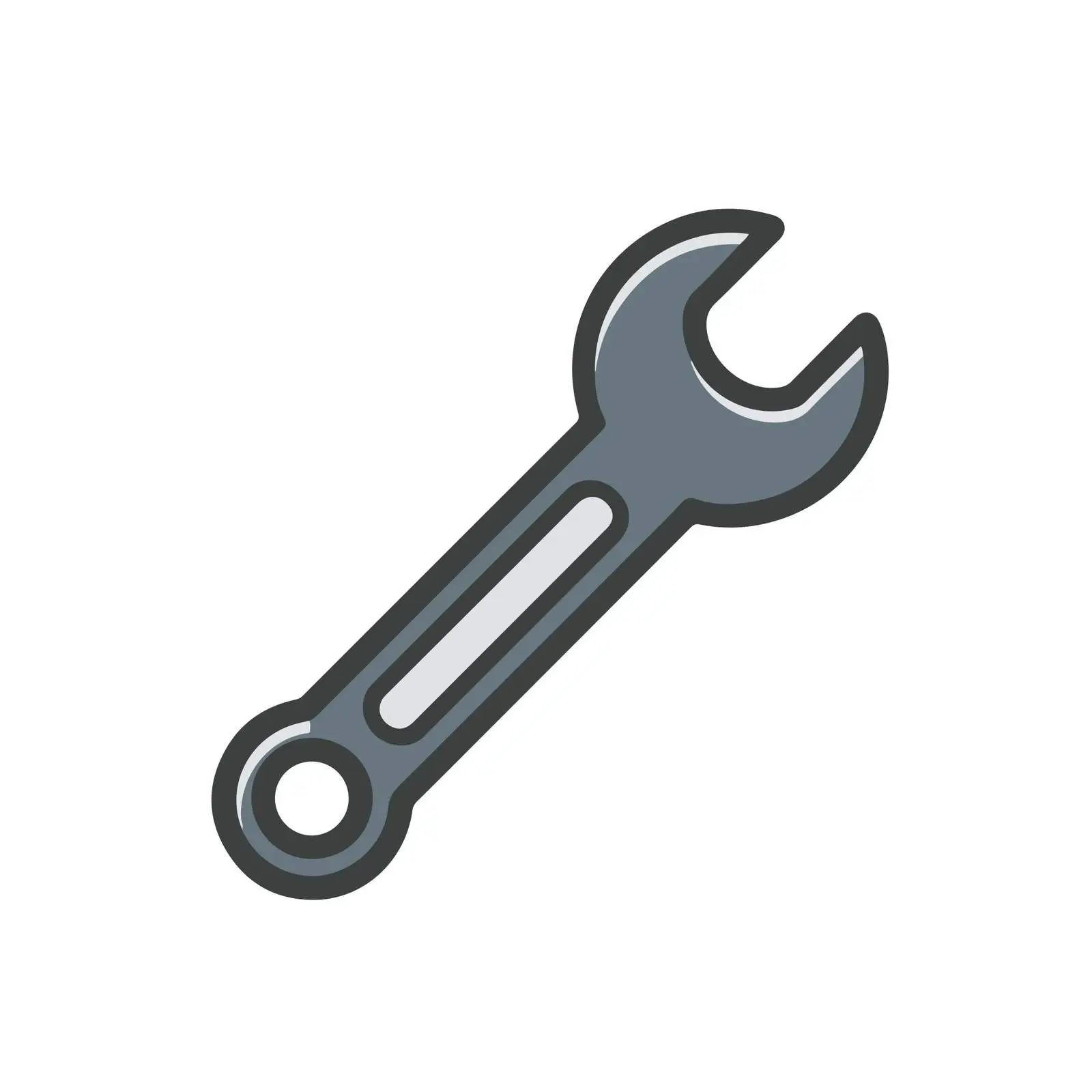 Outline Wrench Flat Vector Icon — free download from Dotvec