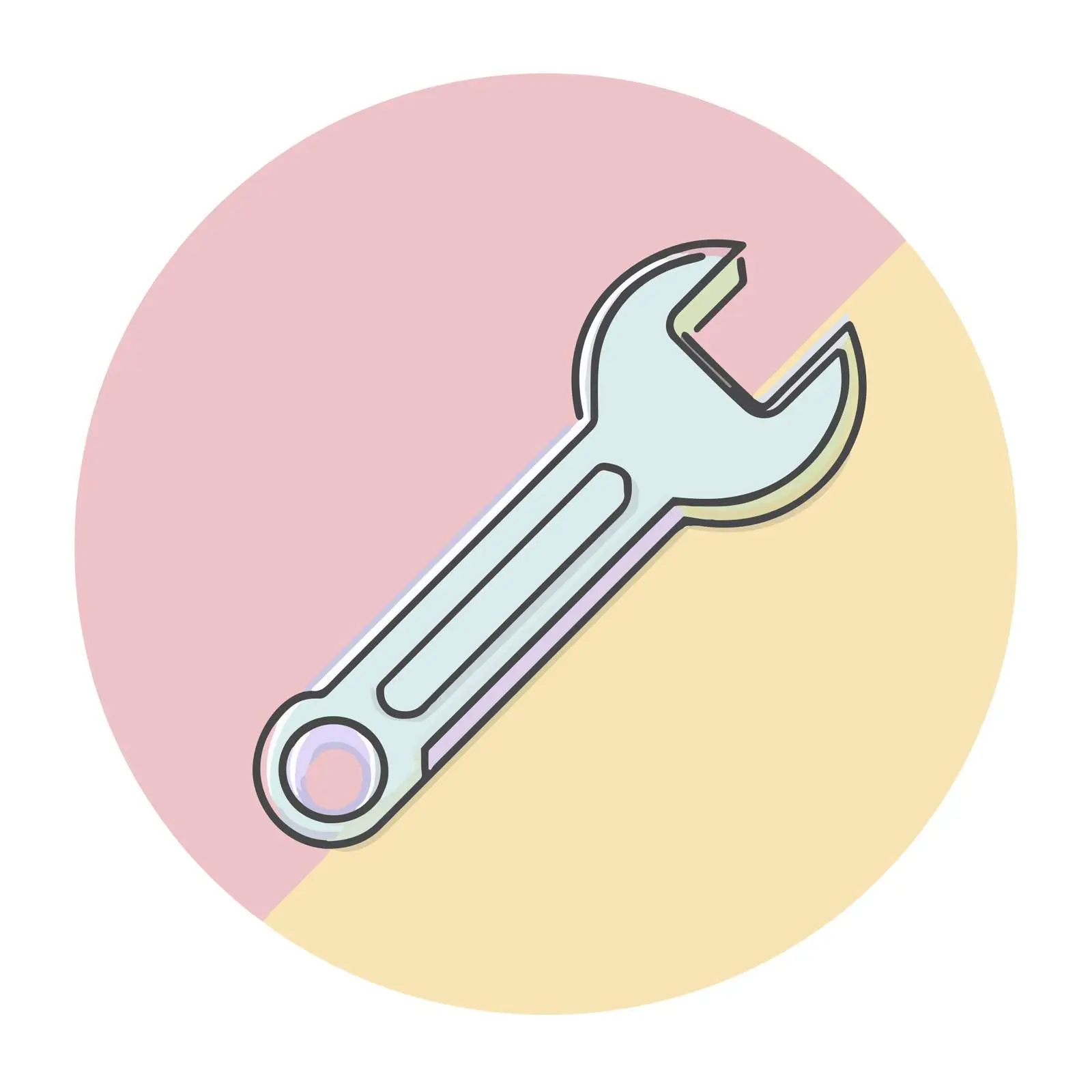 Monoline Wrench Icon Design — free download from Dotvec