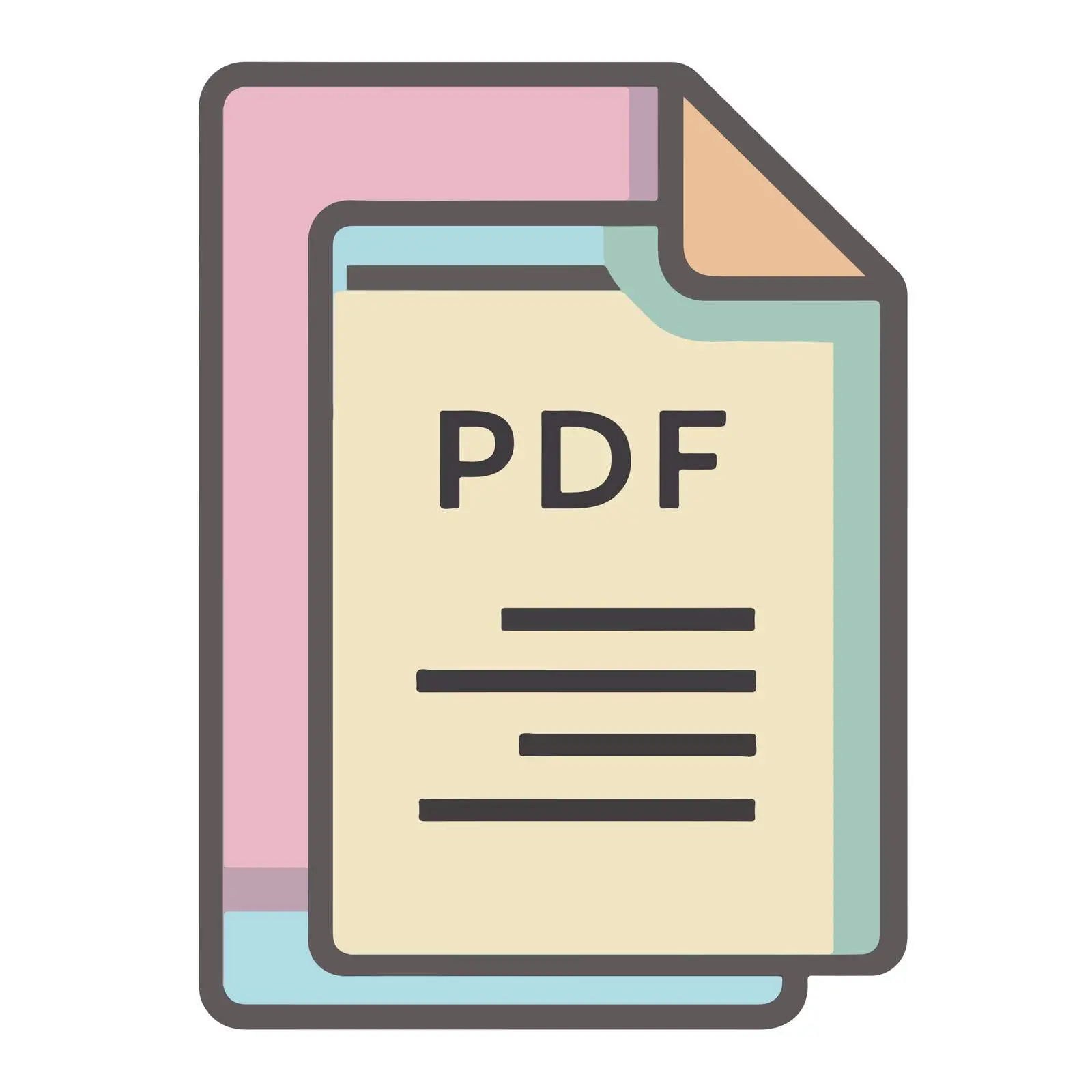 PDF File Flat Icon in Pastel Colors — free download from Dotvec