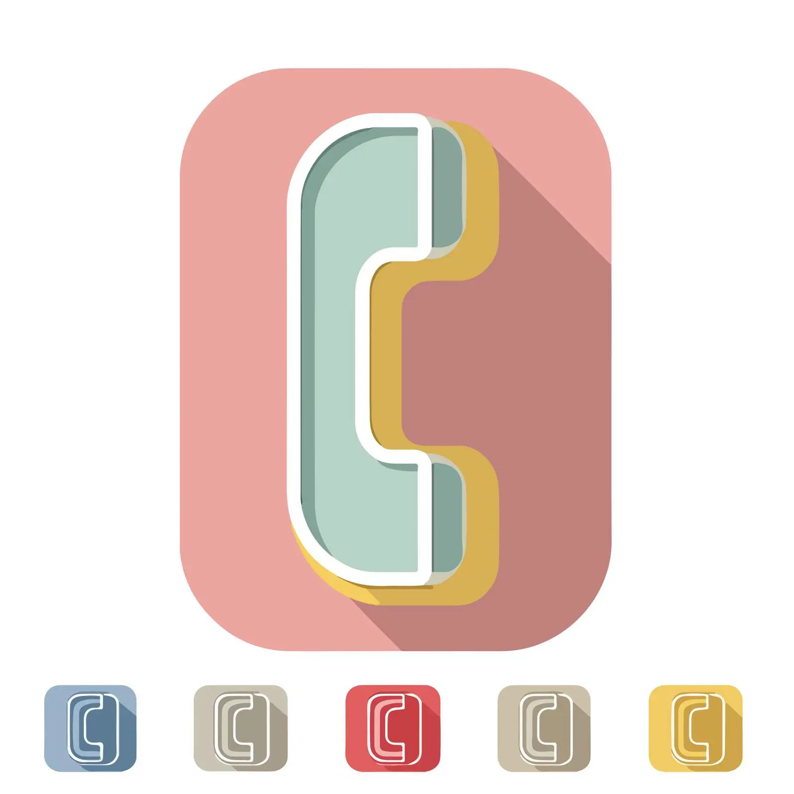 Phone Handset Pictogram Icon in Flat Design — free download from Dotvec