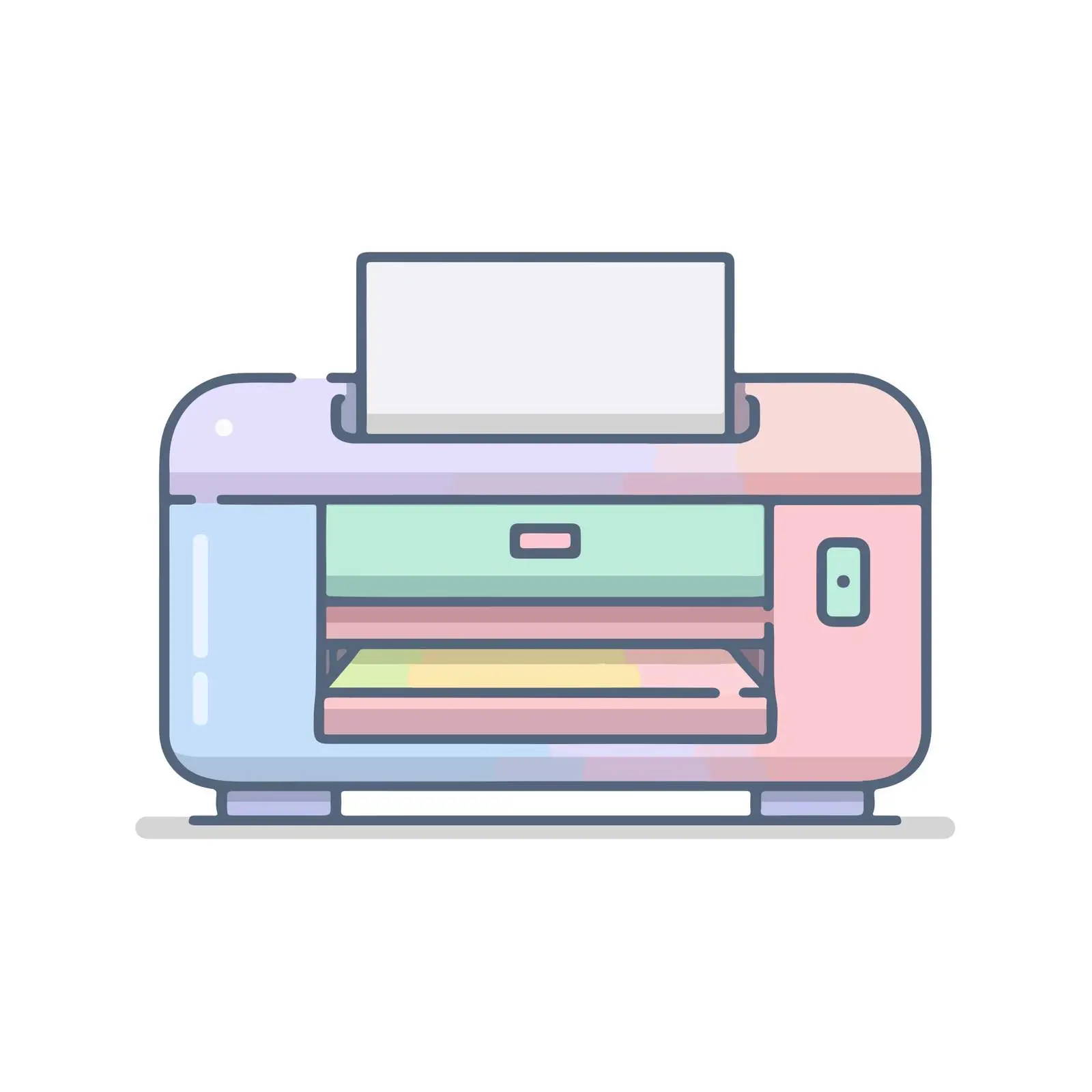 Printer Pictogram in Flat Pastel Colors — free download from Dotvec