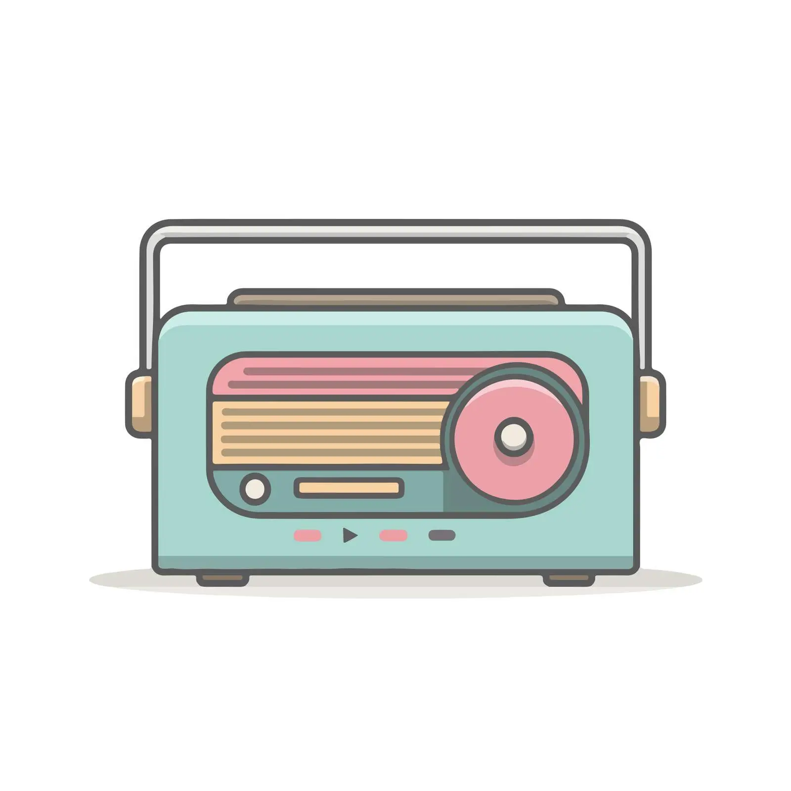 Radio Icon Flat Pastel Colors — free download from Dotvec