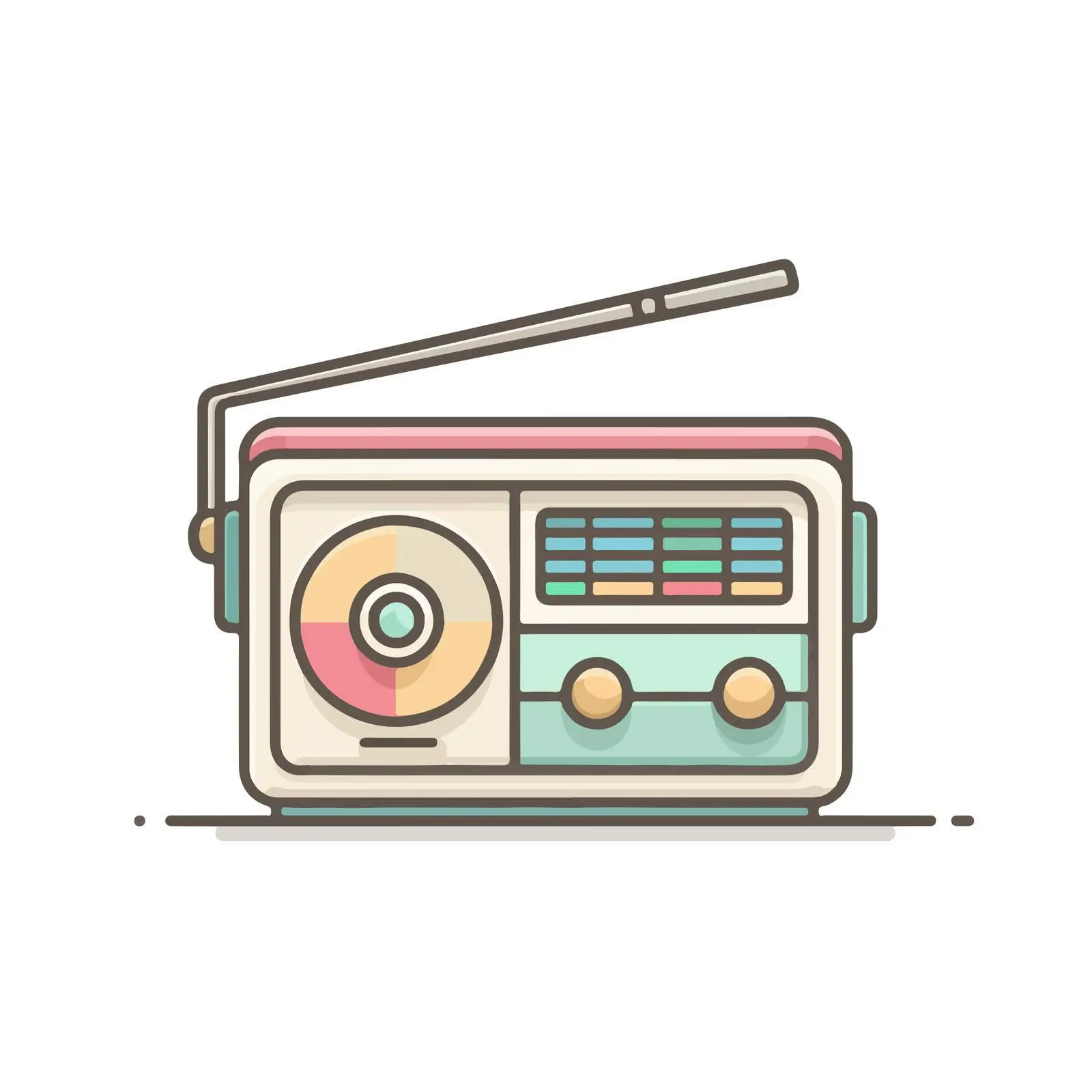 Radio Icon in Pastel Colors — free download from Dotvec