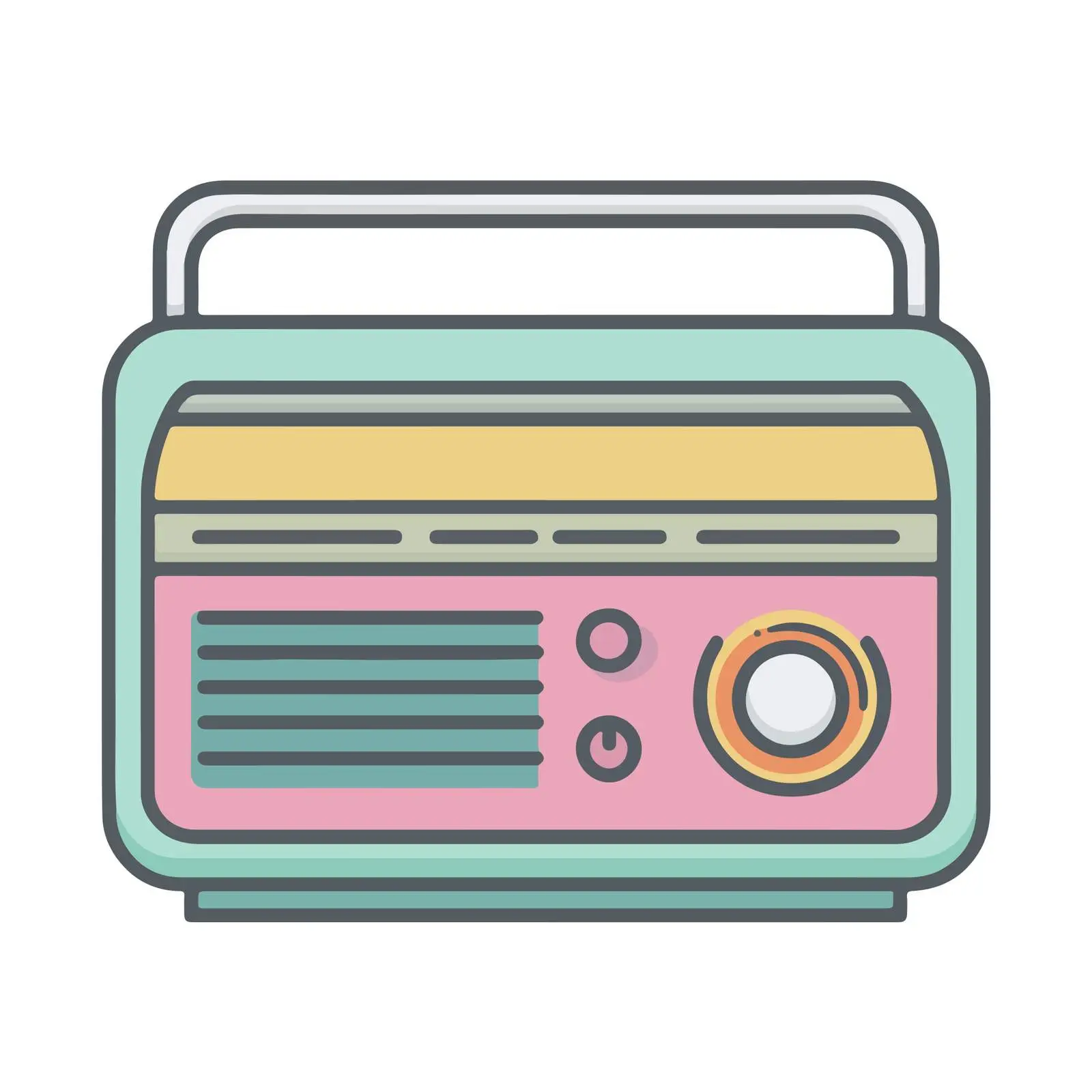 Radio Icon - Flat Pastel Design — free download from Dotvec